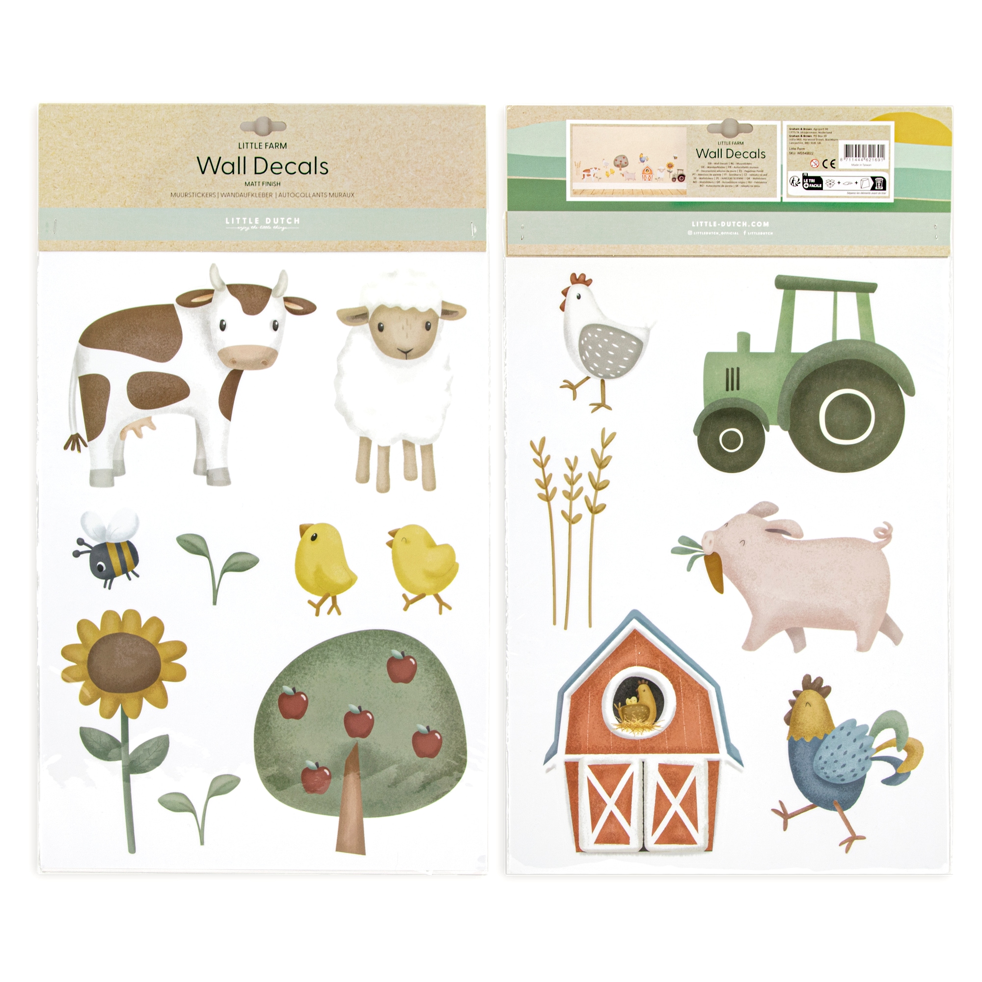 LITTLE DUTCH Wandsticker »Little Farm«, (Set), Little Dutch - Luxus-Wandaufkleber - Kleiner Bauernhof - 30x42cm