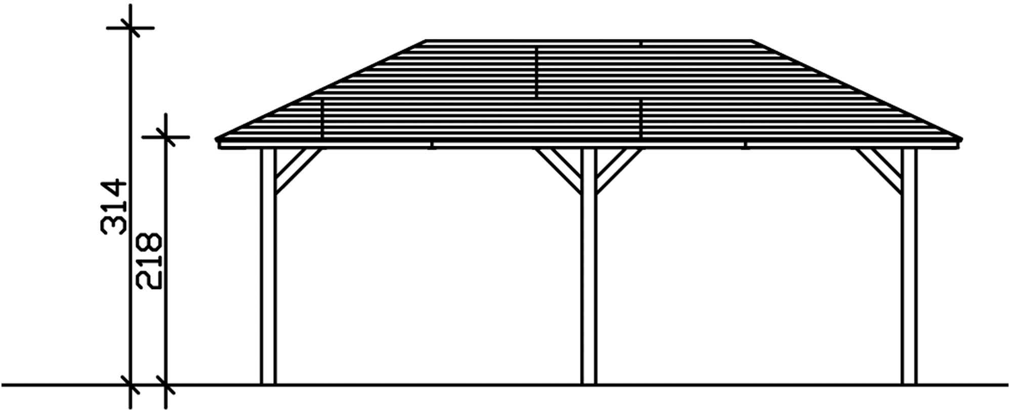 Skanholz Holzpavillon »Orleans 1«, Leimholz, 294 x 576 cm