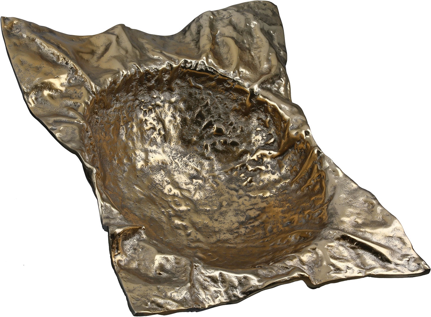 GILDE Schale »Deko-Schale Crumple goldfarben« 1 aus Aluminium