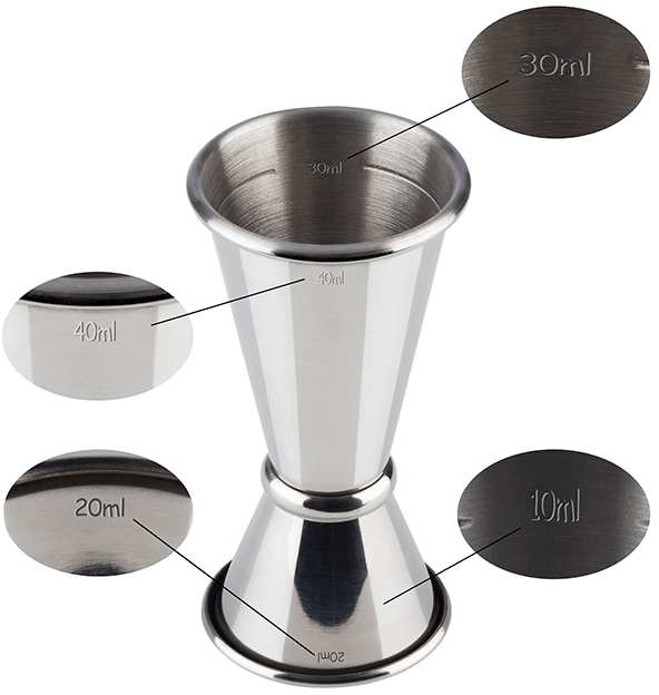 Buddy's Barmaß »Buddy´s Bar« Edelstahl 1 Stk. tlg. 2 cl/4 cl Doppelmaß, Innenmaße 1 cl/3 cl, spülmaschinenfest