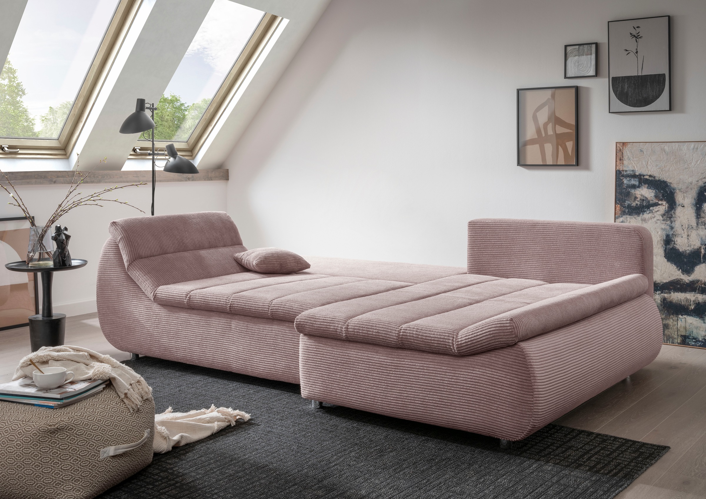 INOSIGN Ecksofa »Imola elegant und bequem, aktuelle Steppung im Sitz, L-For günstig online kaufen