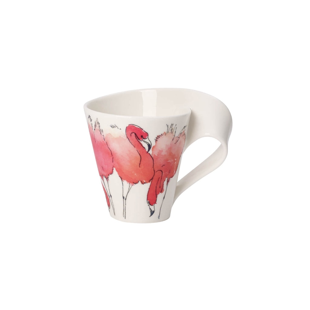 Villeroy & Boch Becher »Becher mit Henkel NewWave Caffè 300 ml weiß-rosa« günstig online kaufen