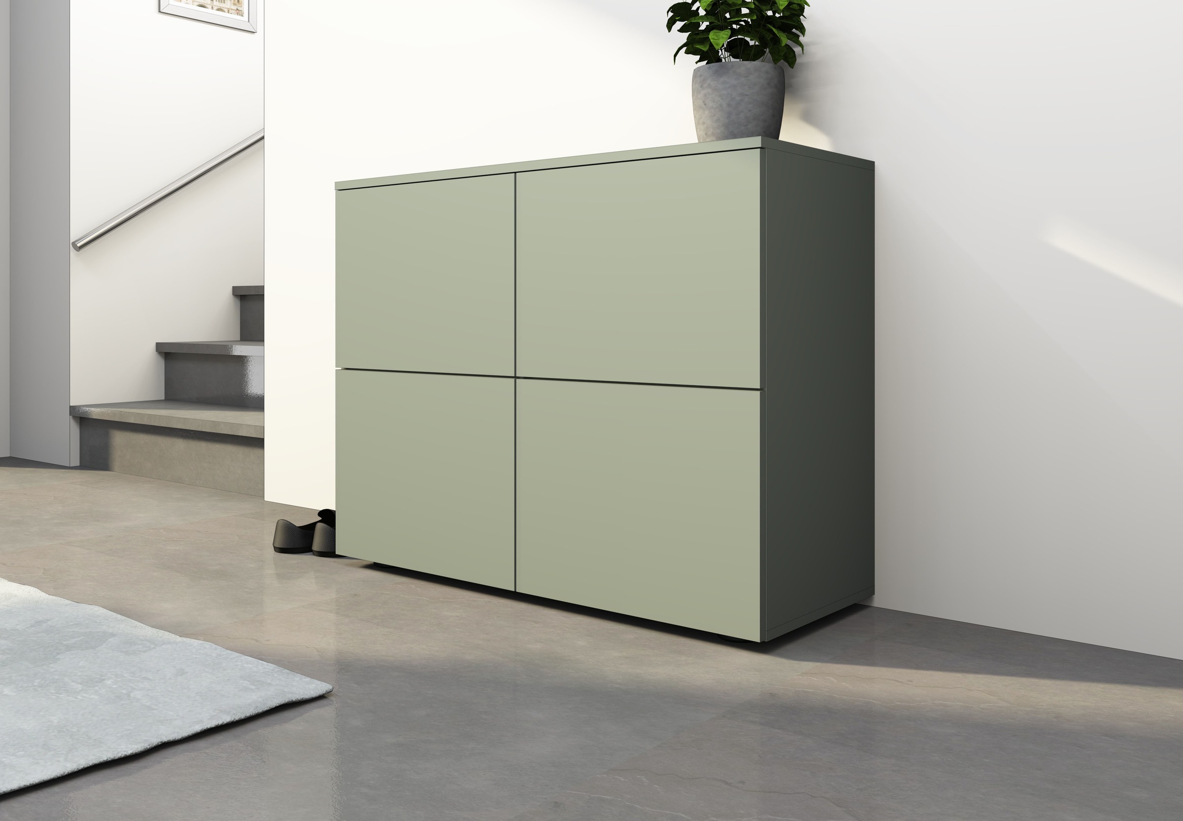 borchardt Möbel Kommode »Rova«, Breite 93 cm, 4-türig, Kommode mit viel Stauraum, salbeifarben