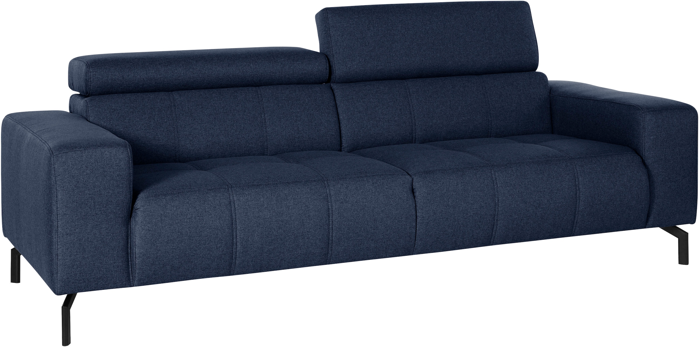 DOMO collection 2,5-Sitzer »Cunelli zeitlos und elegant, moderne Sitznähte als Designelement,«, wahlweise mit 6-fach verstellbaren Kopfteilen, fester Sitzkomfort