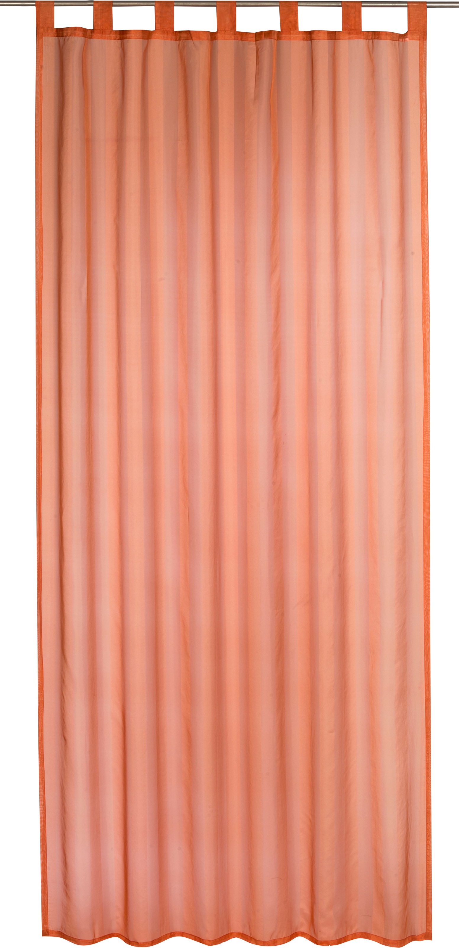 ELBERSDRUCKE Gardine »Streifenvoile«, (1 St.), Schlaufenschal mit Kräuselband transparent/leicht glänzend, 245x140 cm