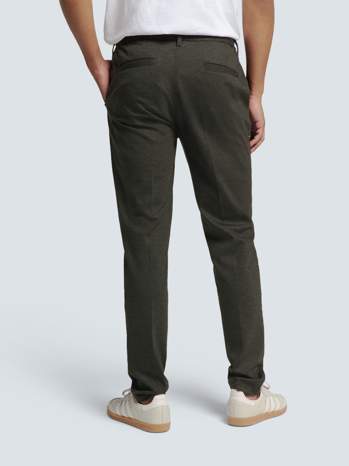 NO EXCESS Chinohose, in melierter Optik, mit Kordelzug