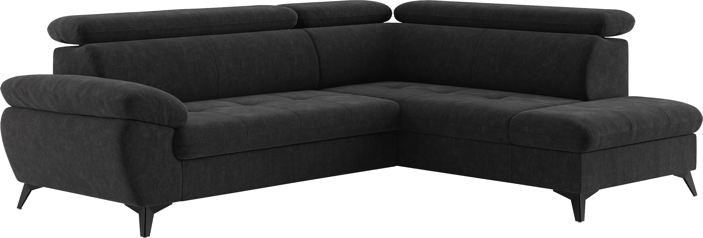 COTTA Ecksofa »Hudson L-Form, B: 256 cm« mit Kopfteilverstellung, optional Bettfunktion & Bettkasten