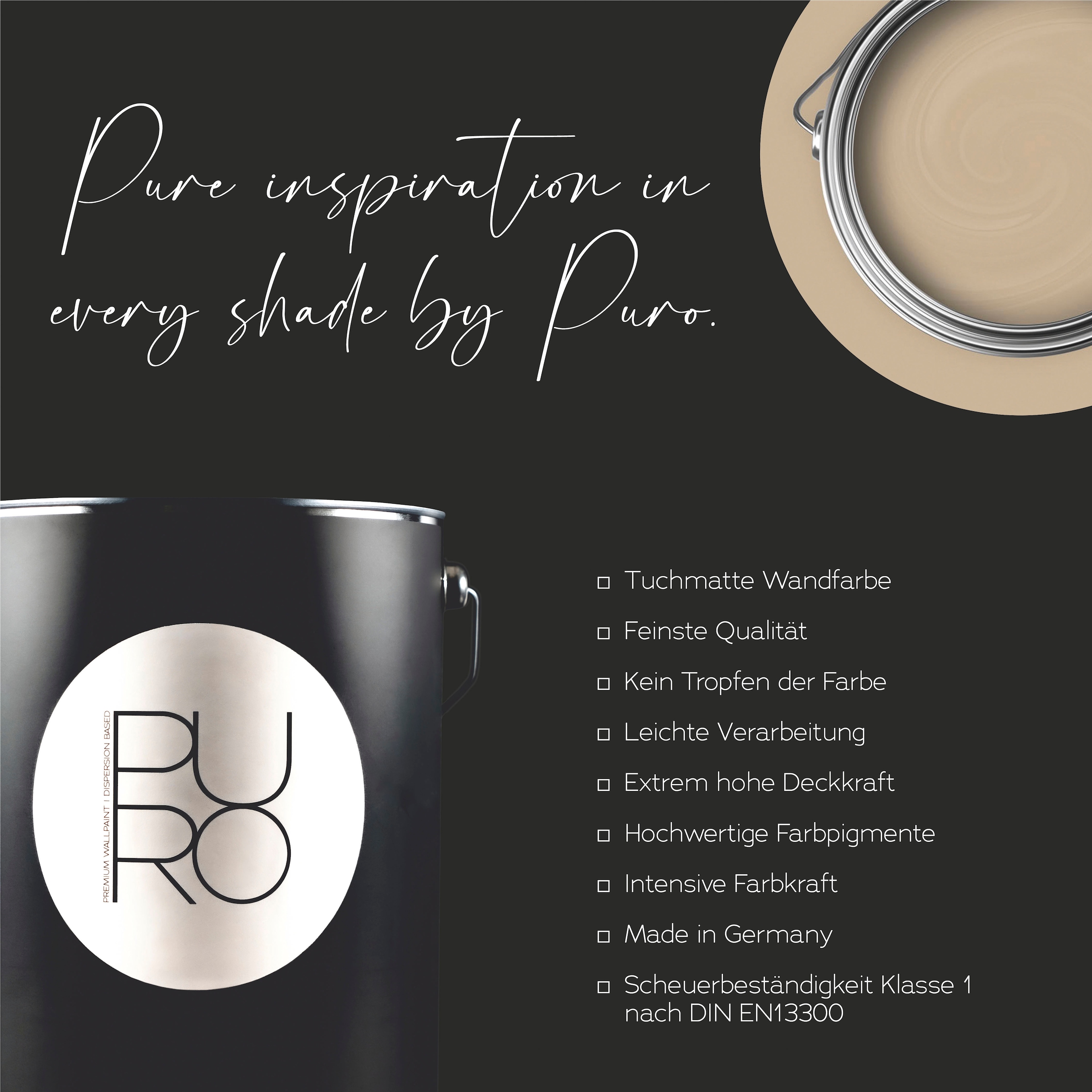 A.S. Création Wandfarbe »Premium Innenwandfarbe PURO Tuchmatt gentle lime« ideal für Wohnzimmer, Schlafzimmer, Flur und Küche, Farbwelt Grün