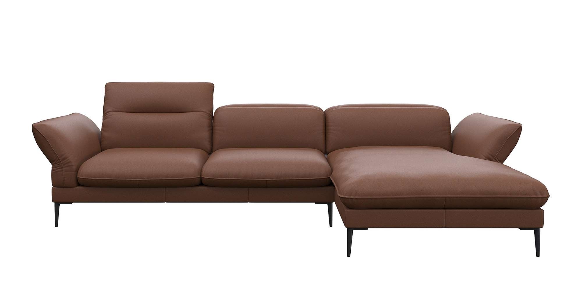 FLEXLUX Ecksofa »Salino, Funktionssofa mit Recamiere, Relaxsofa, Ecksofa«, Sofa mit Arm- und Kopfteil-Verstellungen, Kaltschaum & Stahl-Wellen