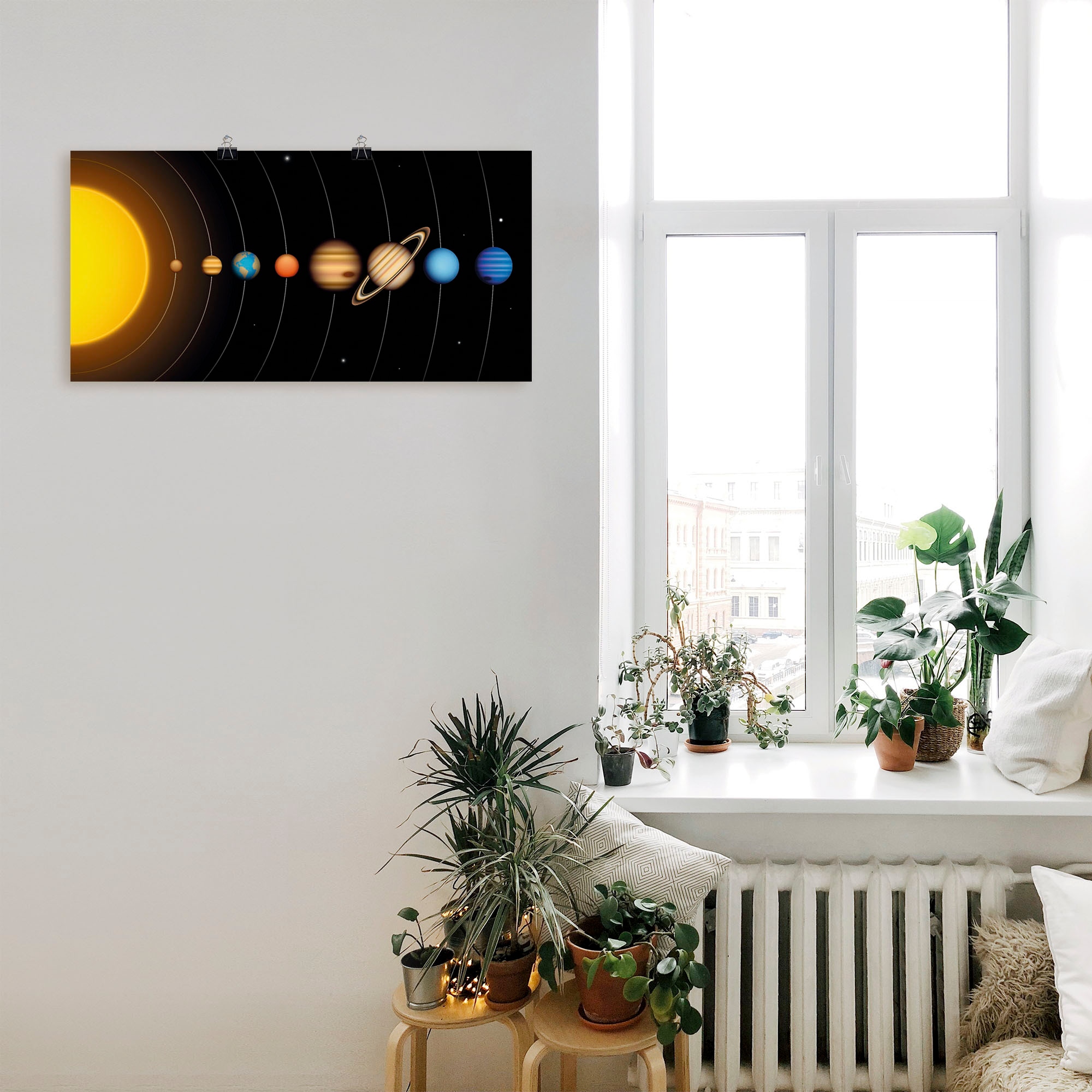 Artland Wandbild »Vector Sonnensystem mit Planeten«, Sonnensystem, (1 St.), günstig online kaufen