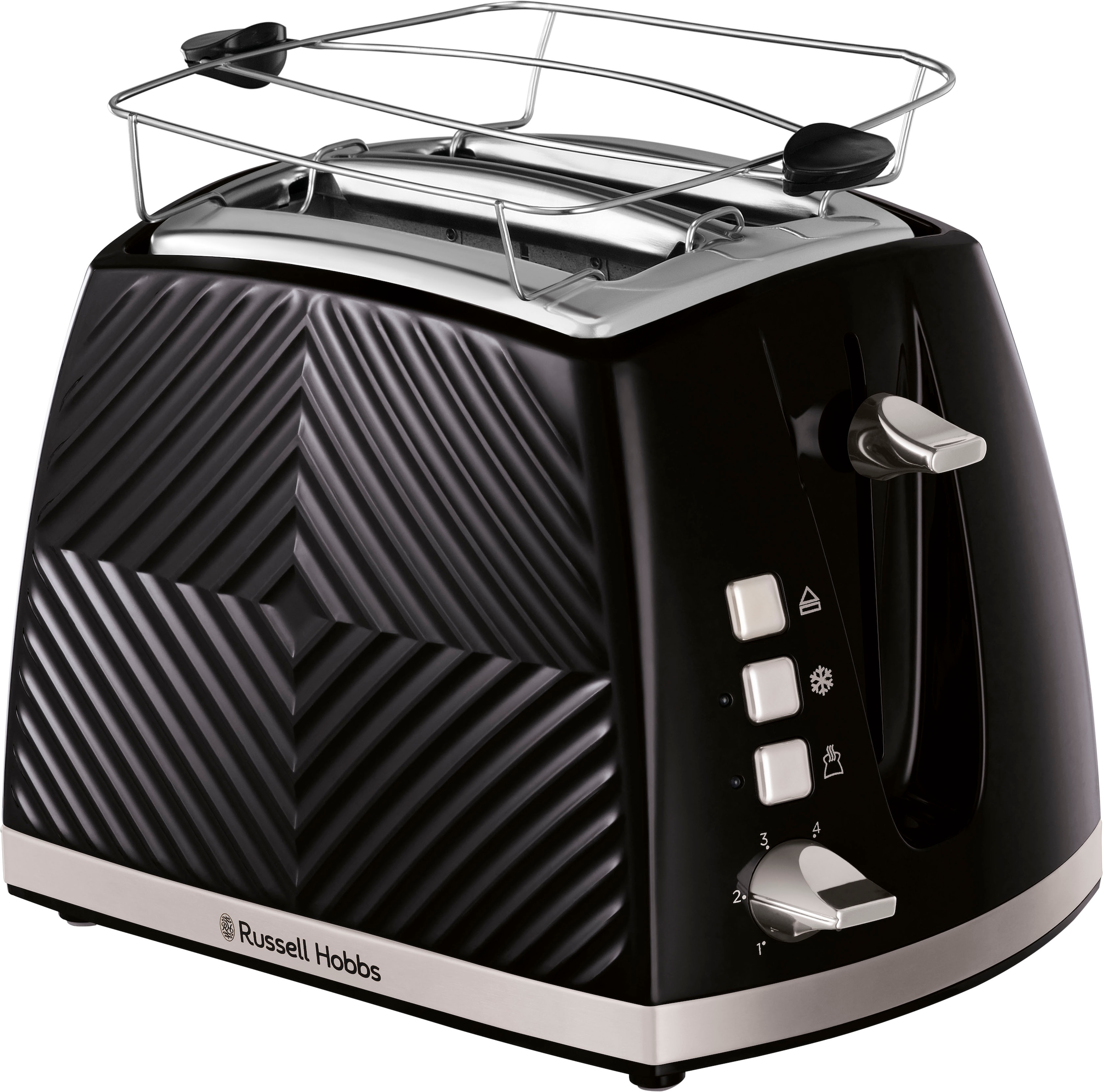 RUSSELL HOBBS Toaster »Groove 26390-56, schwarz, 850 Watt - Brötchenaufsatz günstig online kaufen