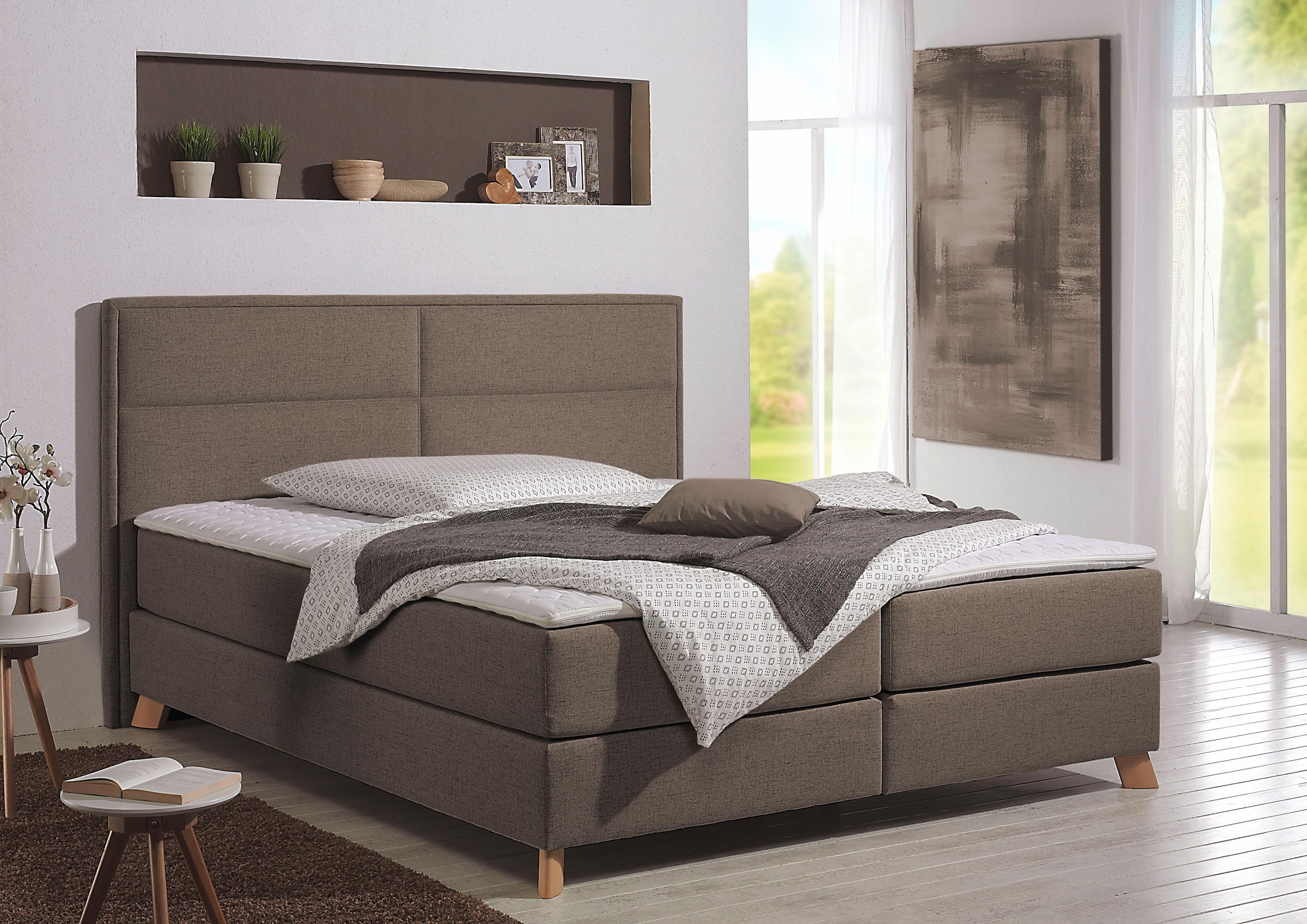 Home affaire Boxspringbett »Caria« in 5 Breiten, 3 Matratzen-Ausführungen, 2 Härtegraden, Topper