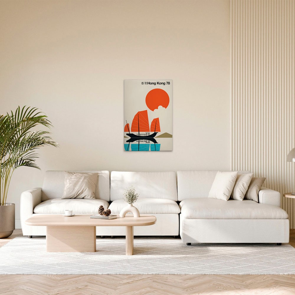 A.S. Création Leinwandbild »HongKong78 - Wandbild Creme Blau Orange Keilrah günstig online kaufen