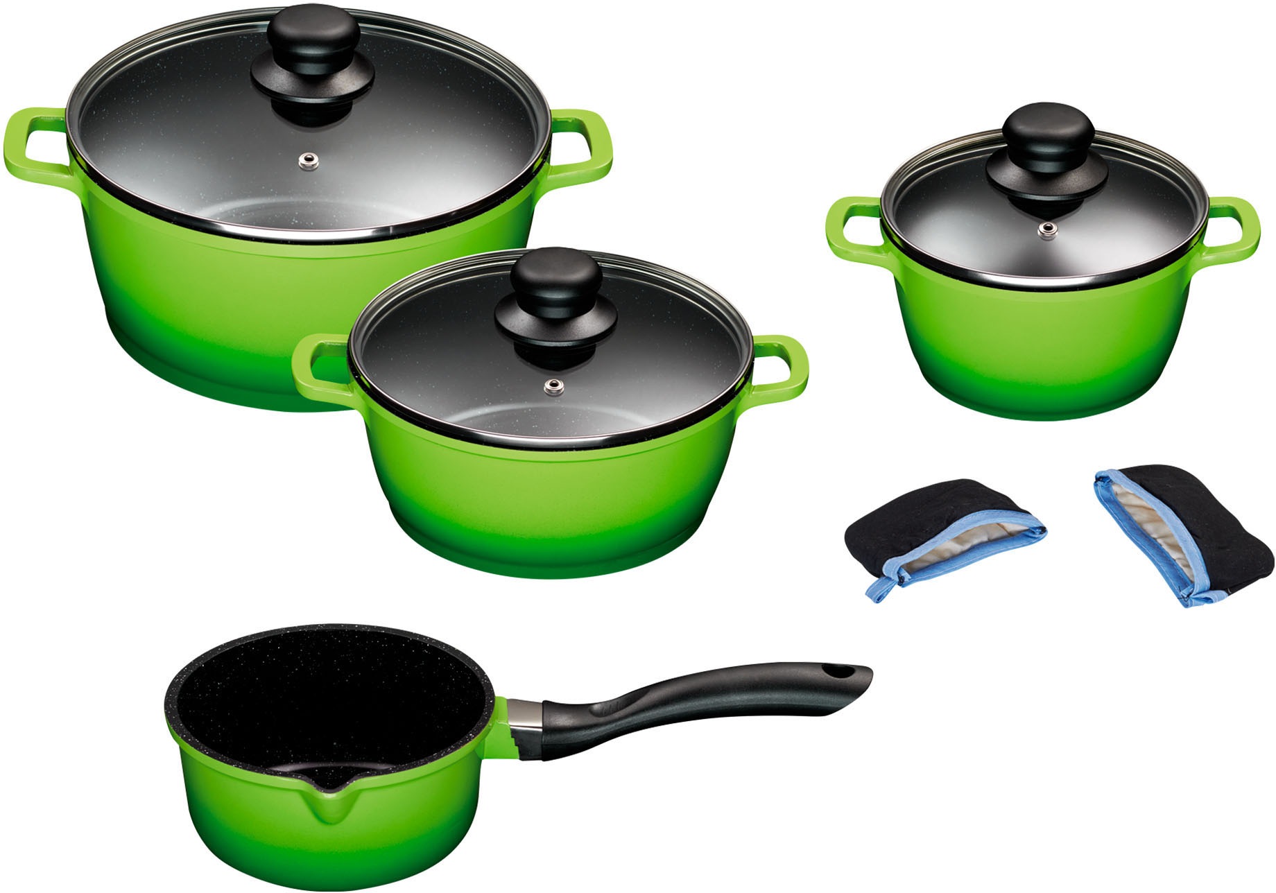 KING Topf-Set Set, je 1 Kochtopf 16/20/24 cm, Stielkasserolle 16 cm, Bräter günstig online kaufen