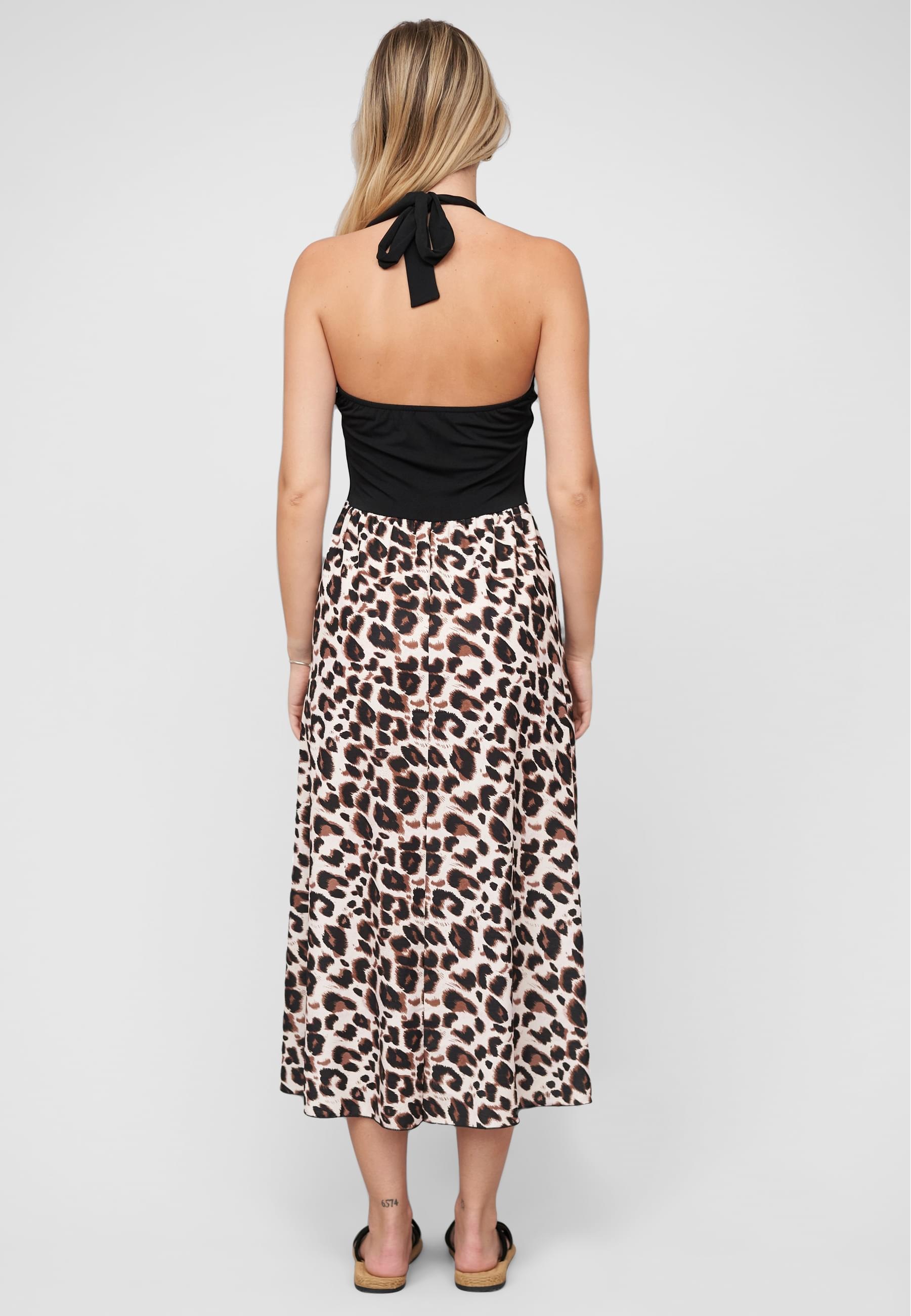 CLOUD 5IVE Shirtkleid »CLOUD 5IVE Maxi Neckholder-Dress with leo print« 1 Stk. tlg.