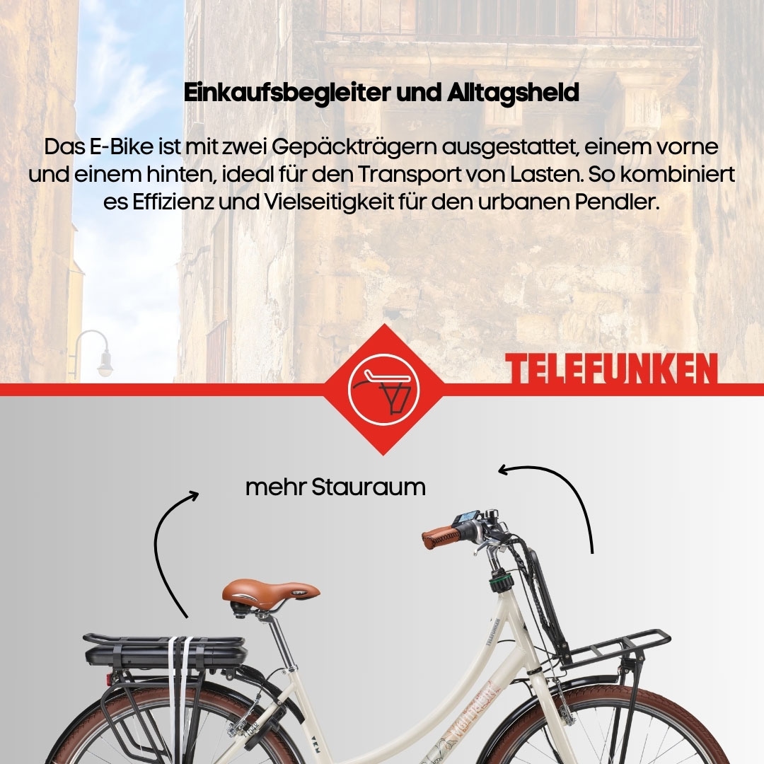 Telefunken E-Bike »Multitalent RT540«, 7 Gang, Shimano, Nexus, Frontmotor 250 W, Pedelec, Elektrofahrrad für Damen u. Herren