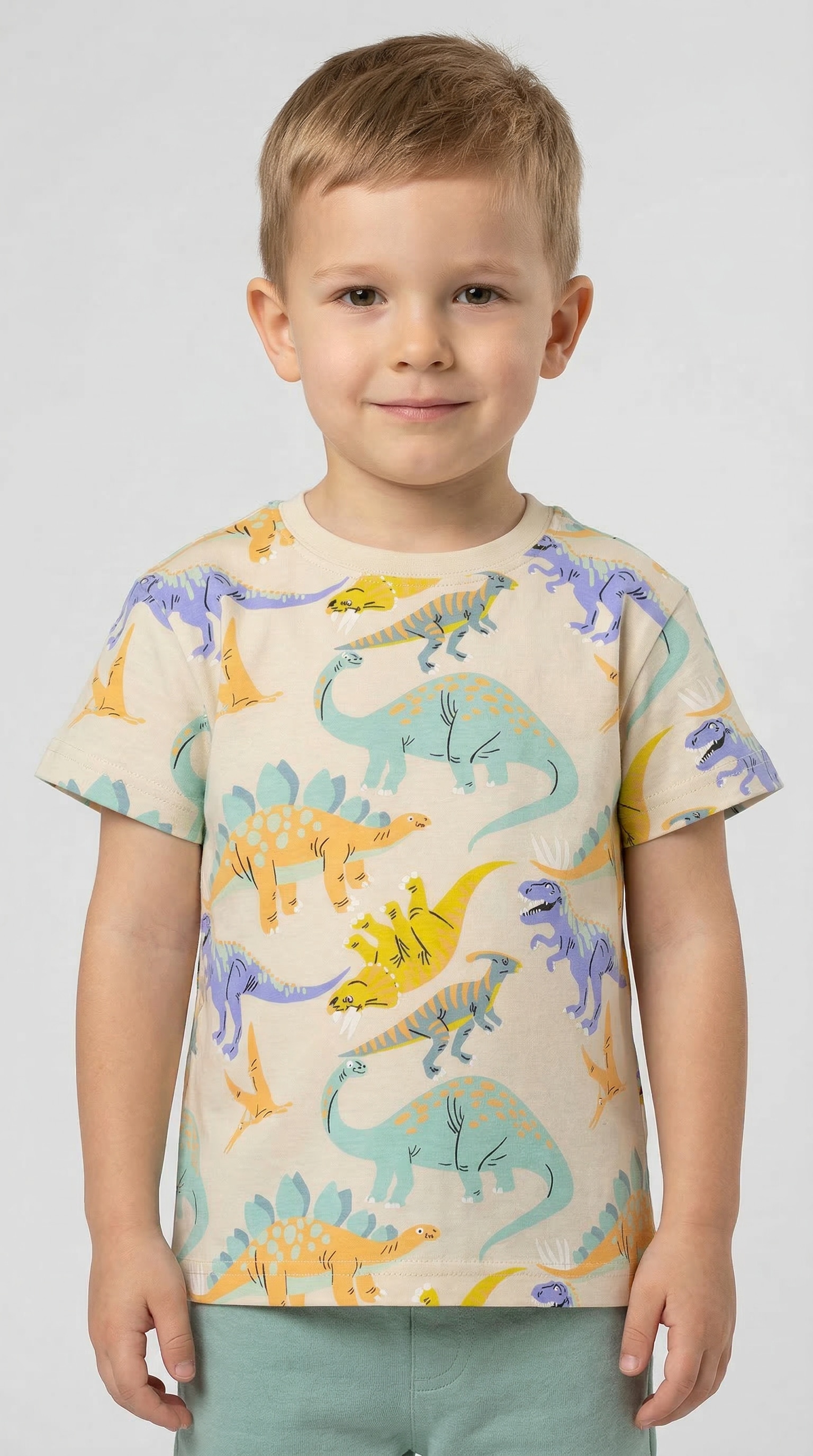 Blue Seven T-Shirt Basic-Passform, bedruckte Optik, Allover-Druck, aus reiner Baumwolle