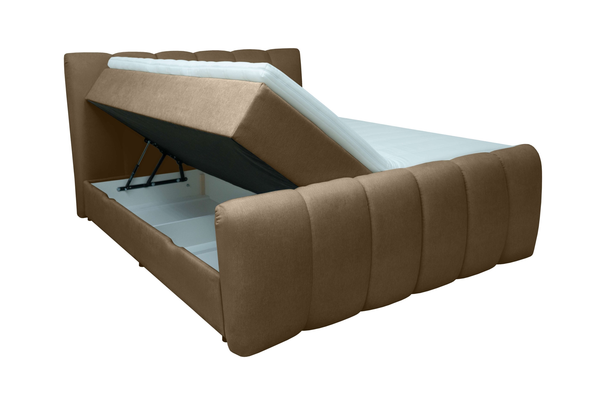 OTTO home Boxbett »DORA, Doppelbett inkl. Bettkasten, Federkernbett, Breiten: 160, 180 cm« Boxbett: 5-Z-Taschenfederkern im Unterbau, Härtegrad 3, inkl. Topper