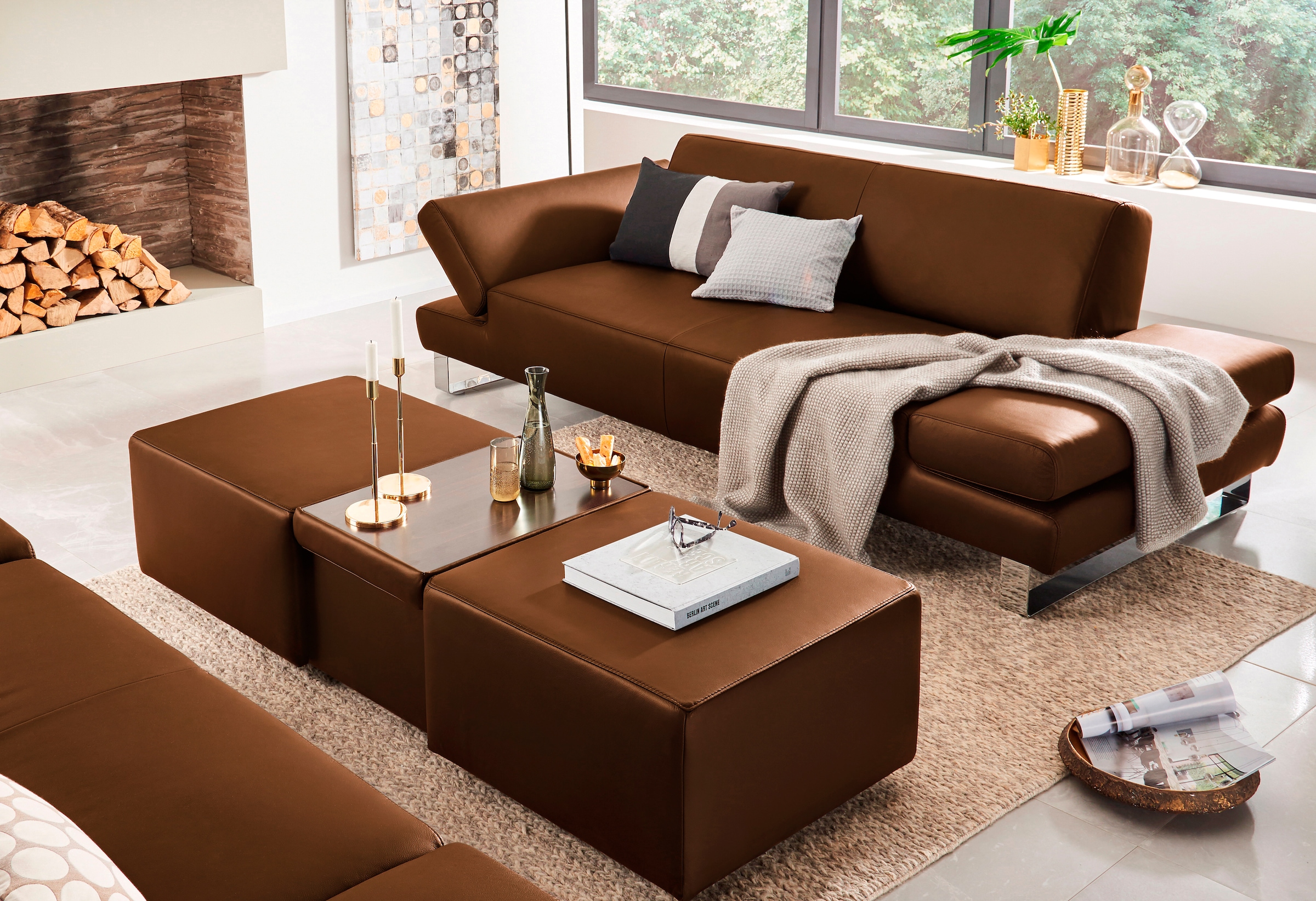 W.SCHILLIG 3-Sitzer »taboo Designsofa mit hohem Sitzkomfort«, mit Übertiefe, inklusive Armlehnenverstellung