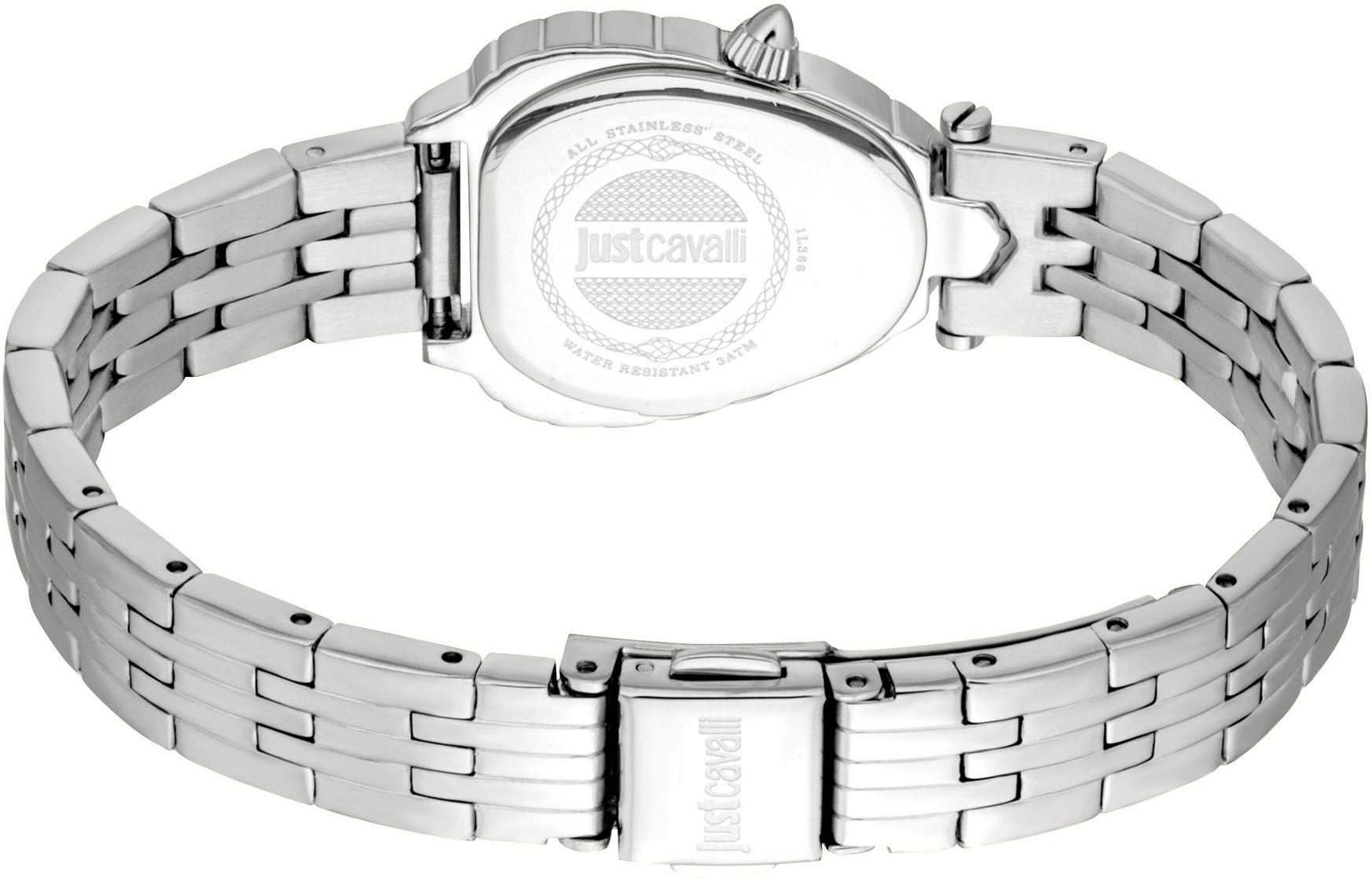 Just Cavalli Time Quarzuhr »Perla«, Armbanduhr, Damenuhr, Edelstahlarmband, analog, Kristallsteine