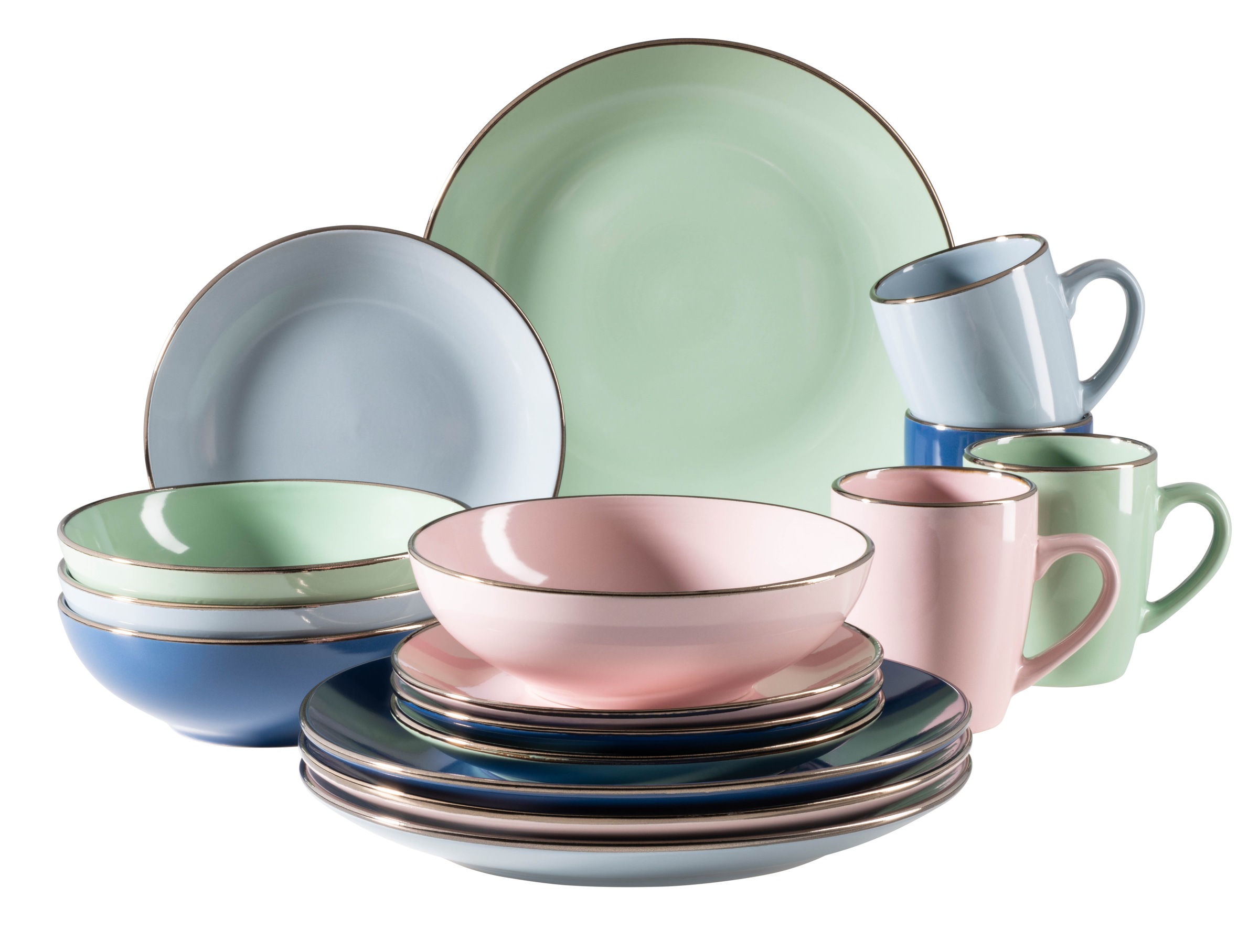 MÄSER Kombiservice »METALLIC RIM, Geschirr-Set, Steinzeug« günstig online kaufen