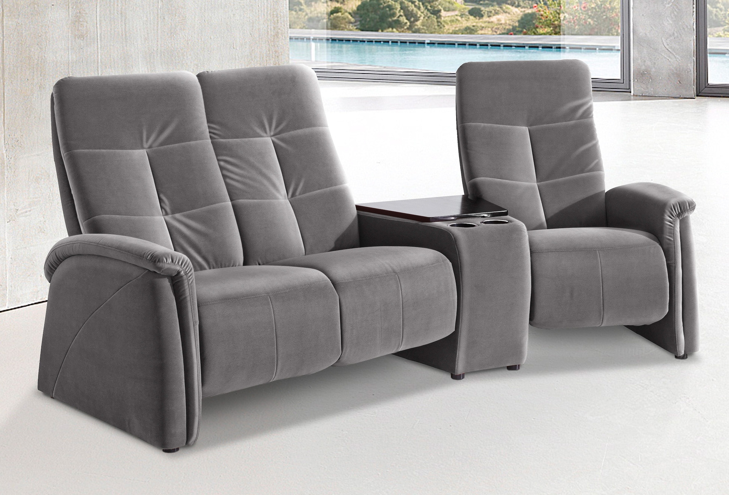 exxpo - sofa fashion 3-Sitzer »Tivoli, Kinosofa mit Tischablage & Stauraumfach, man. Relaxfunktion«, mit Relaxfunktion