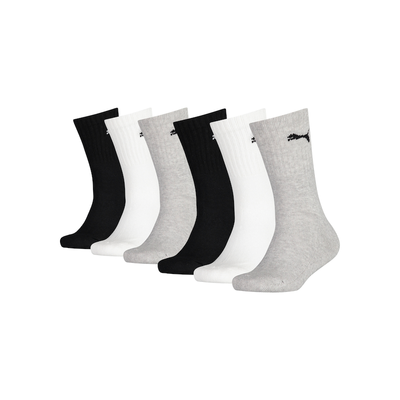 PUMA Socken »JUNIOR CREW SOCK 6P ECOM« 6 Paar, 6 Stk. tlg. gepolsterte Sohle für zusätzlichen Komfort black/white/grey 31-34 31-34 Crew-Socks von PUMA