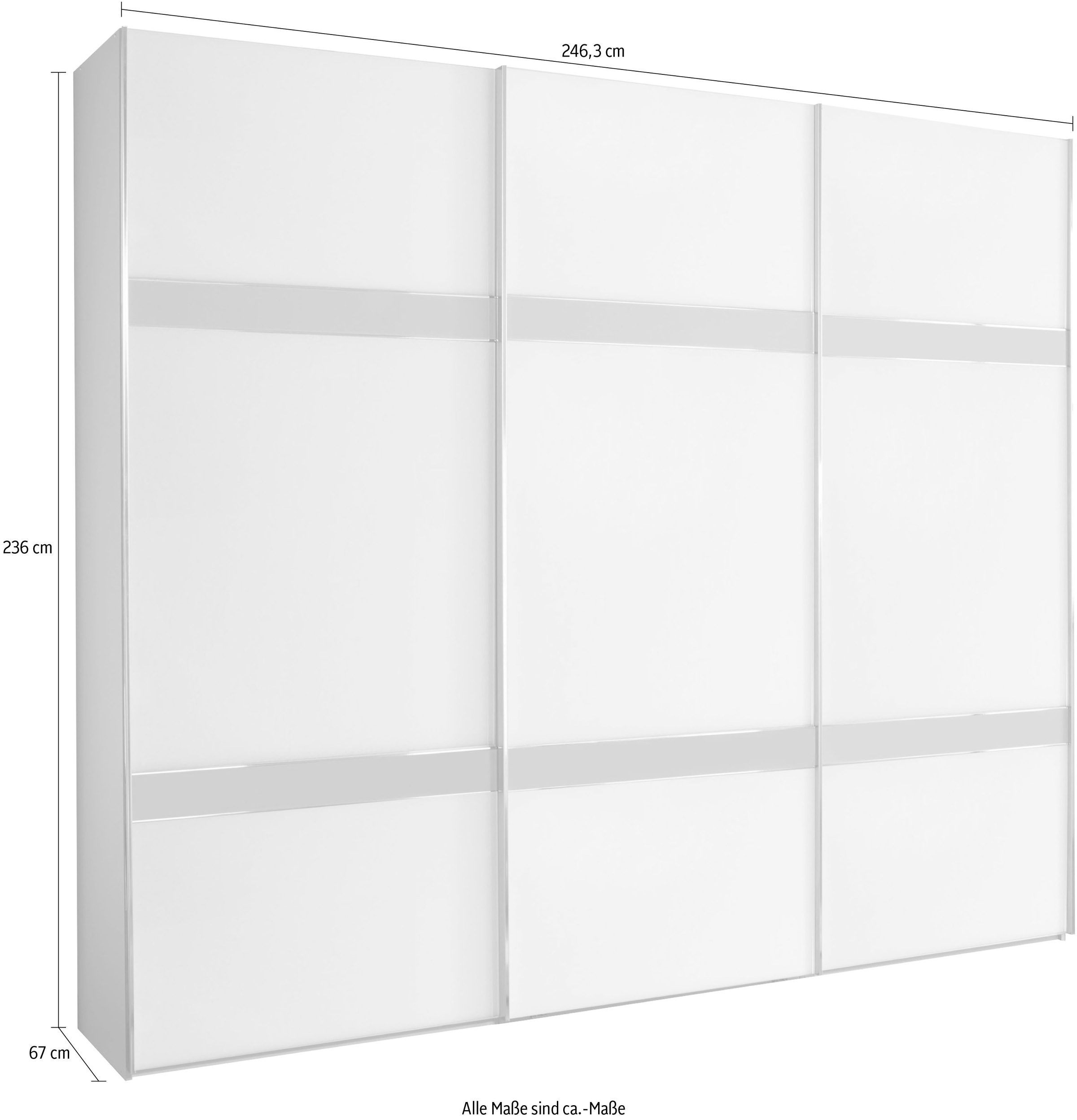 WIEMANN Schwebetürenschrank »Rialto«, hochwertige Glasfront mit Querriegeln