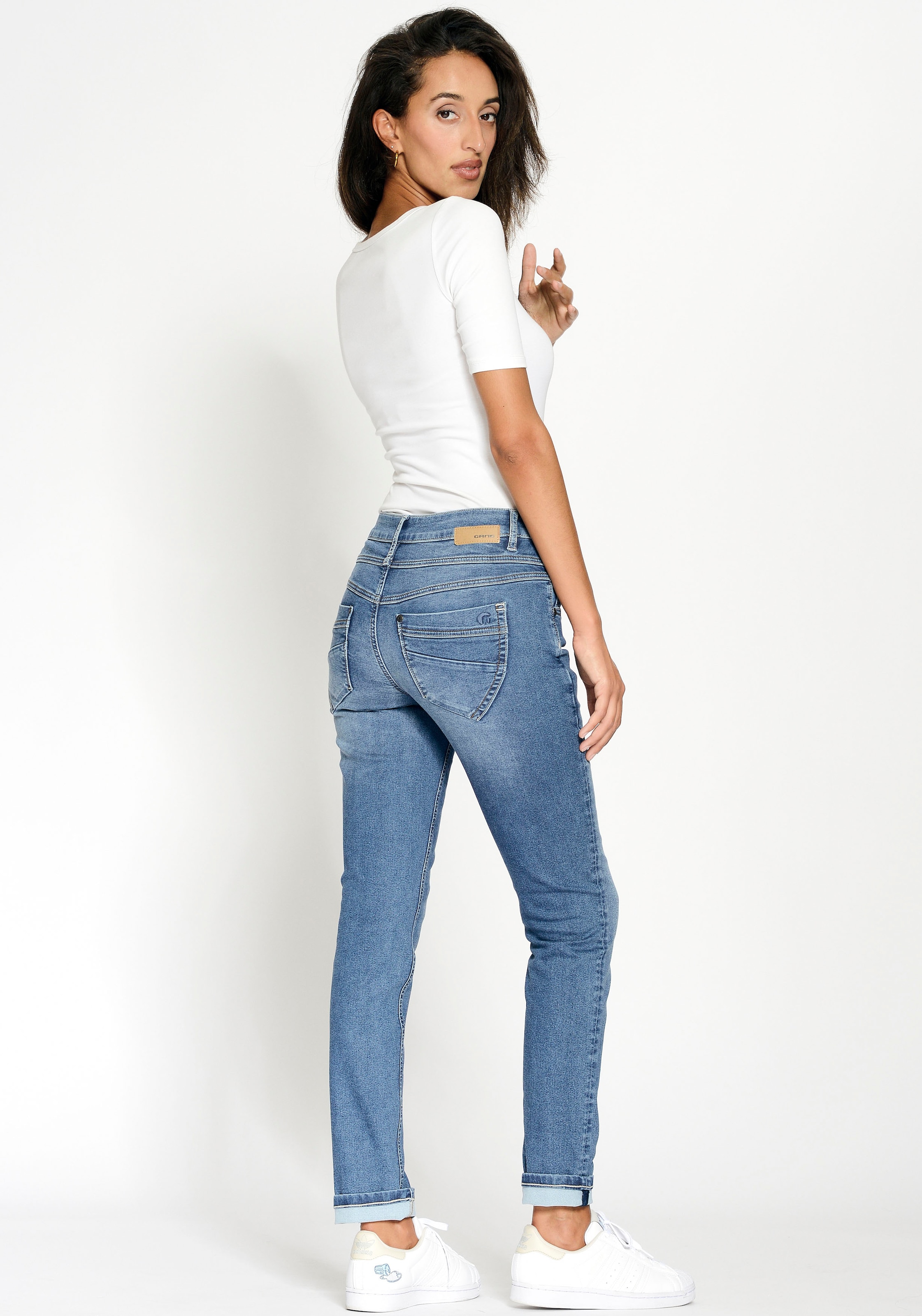 kaufen »94MORA«, 3-Knopf-Verschluss und Passe vorne Skinny-fit-Jeans mit GANG online