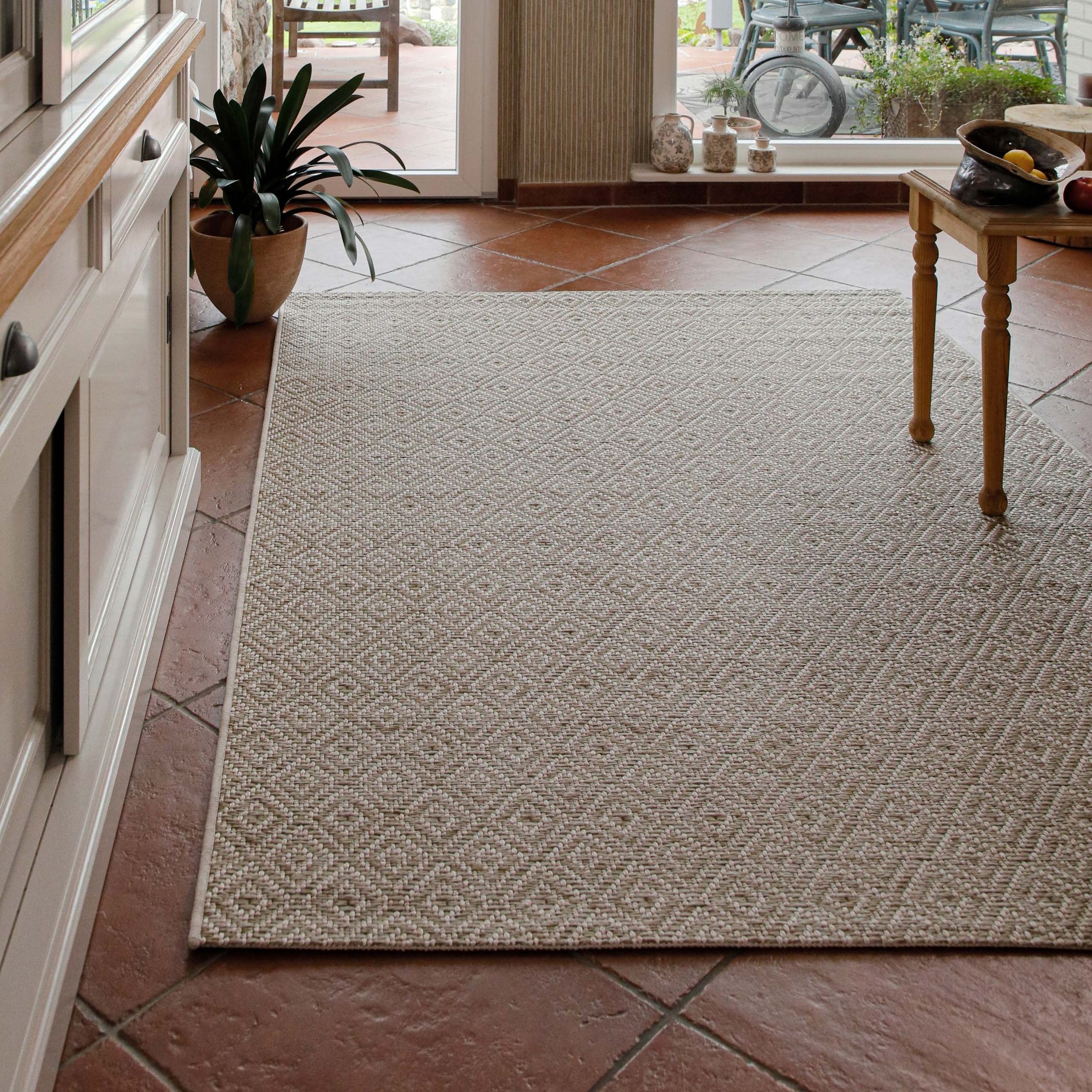 Wecon home Teppich »Buhai« rechteckig 3 mm Höhe ultraflacher Schmutzfangläufer, rutschfest, waschbar, wetterfest