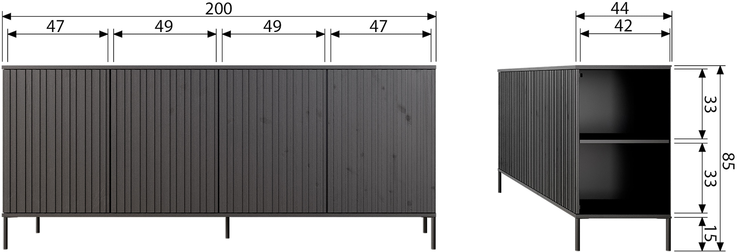 WOOOD Sideboard »New Gravure« New Gravure Sideboard von WOOOD, elegantes Design und viel Stauraum