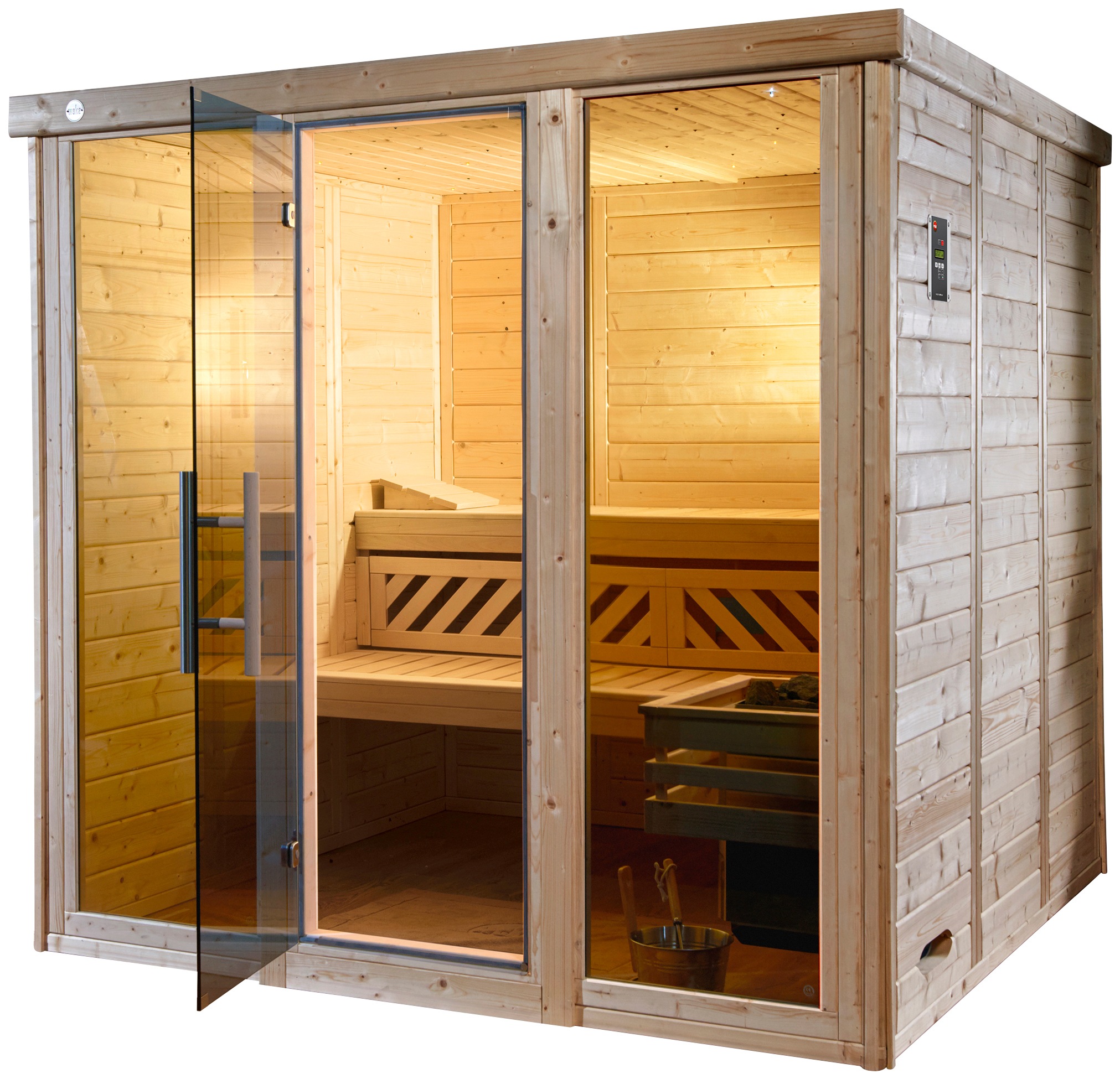 weka Sauna »Kemi Panorama« 7,5 kW Ofen mit ext. Steuerung