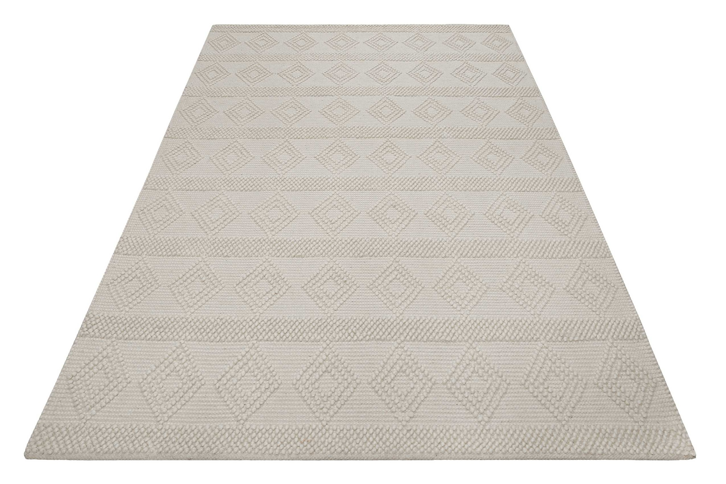 Esprit Teppich »Emmy« rechteckig 8 mm Höhe Wollteppich, handgewebt, kurzflor, natürlich, geometrisch