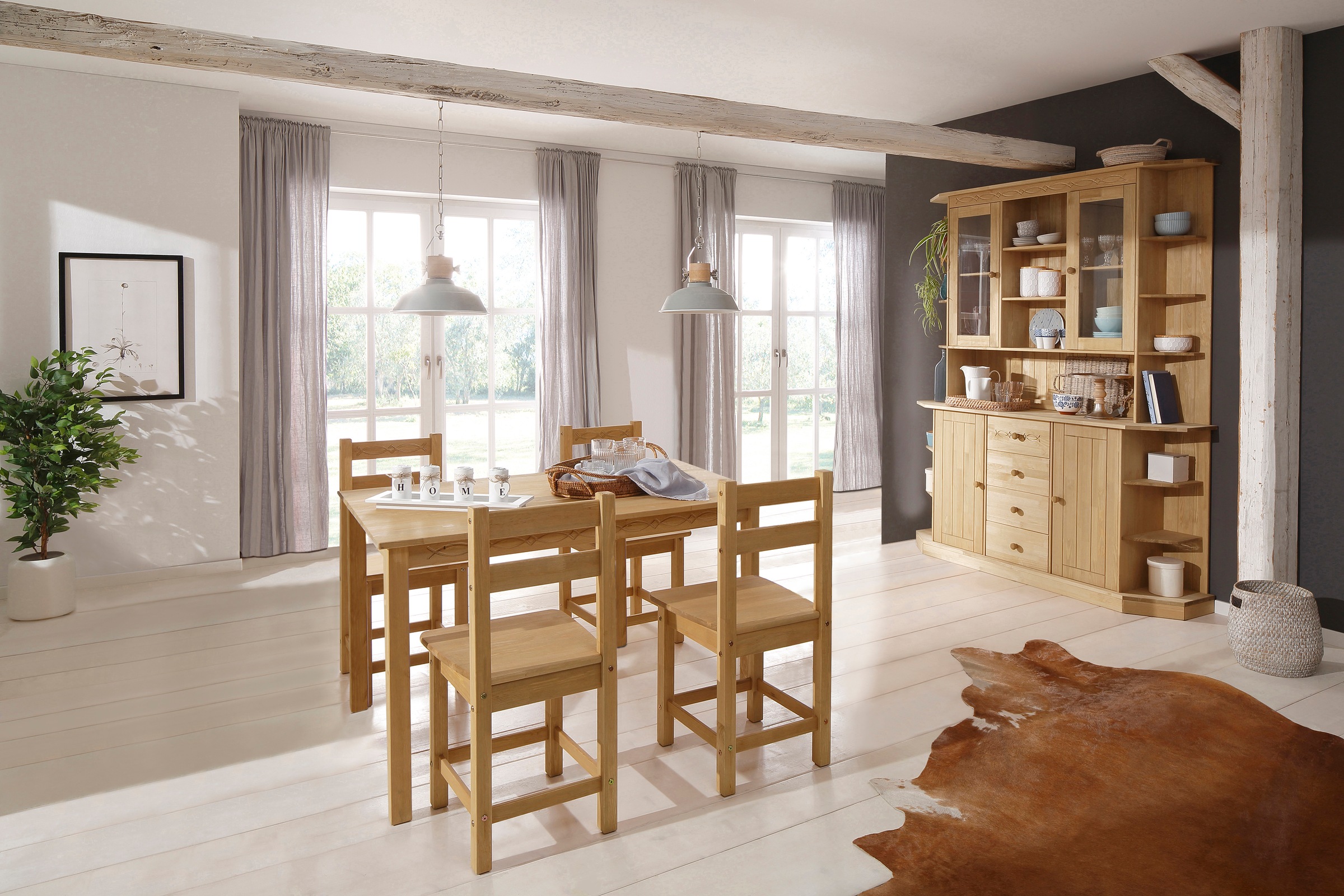 Home affaire Esstisch »Indra« aus massiver Kiefer, FSC®, wahlweise mit oder günstig online kaufen