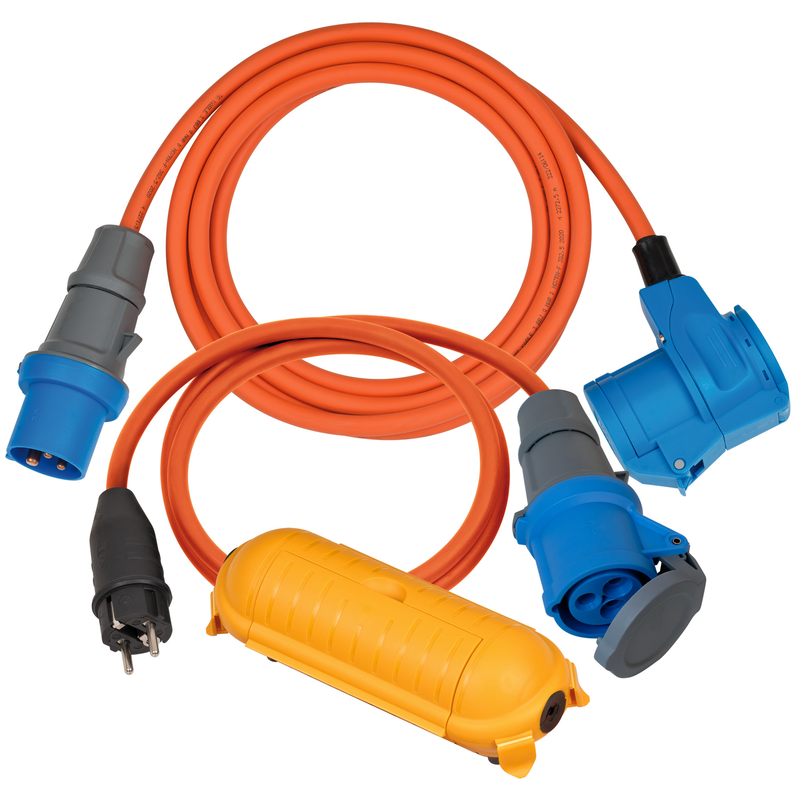 BRENNENSTUHL Adapter »Camping Adapter-Set« 300 cm Camping-Zubehör für jeden Camping-Urlaub blau, orange Das 3-teilige Outdoor Camping Adapter-Set...