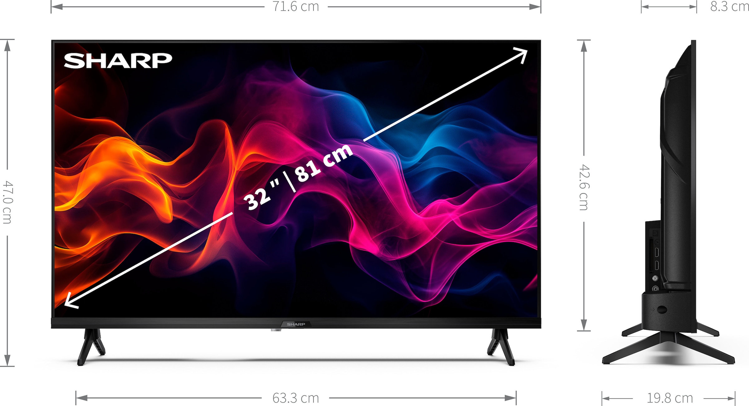 Sharp QLED-Fernseher »2T-C32GFx«, Smart-TV-Google TV
