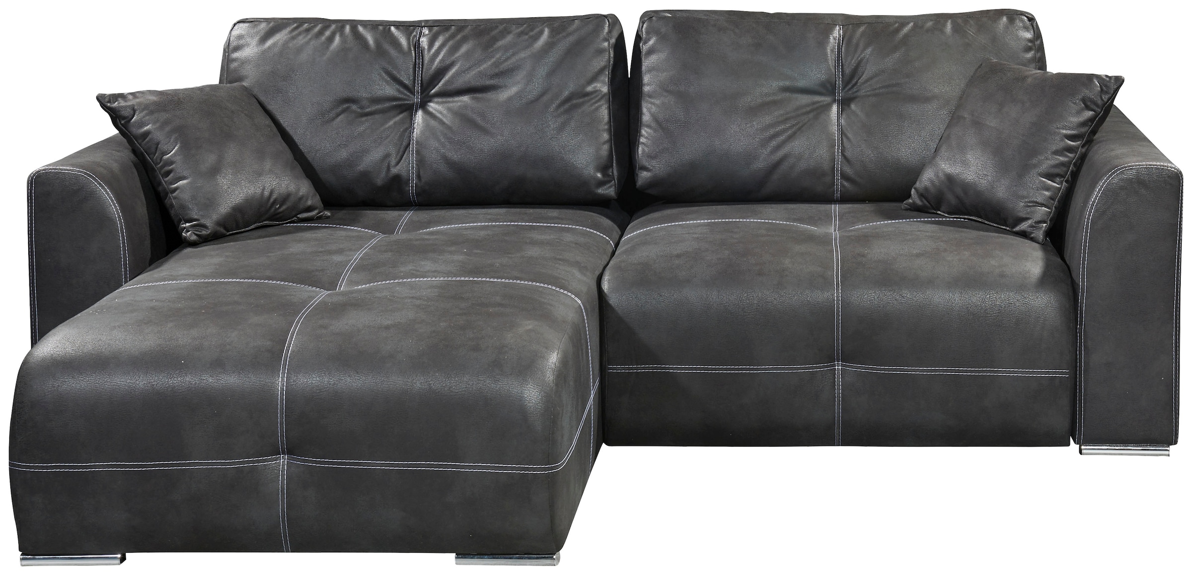 ED EXCITING DESIGN Ecksofa »Dolan L-Form« mit Bettfunktion, Bettkasten & 2 Zierkissen