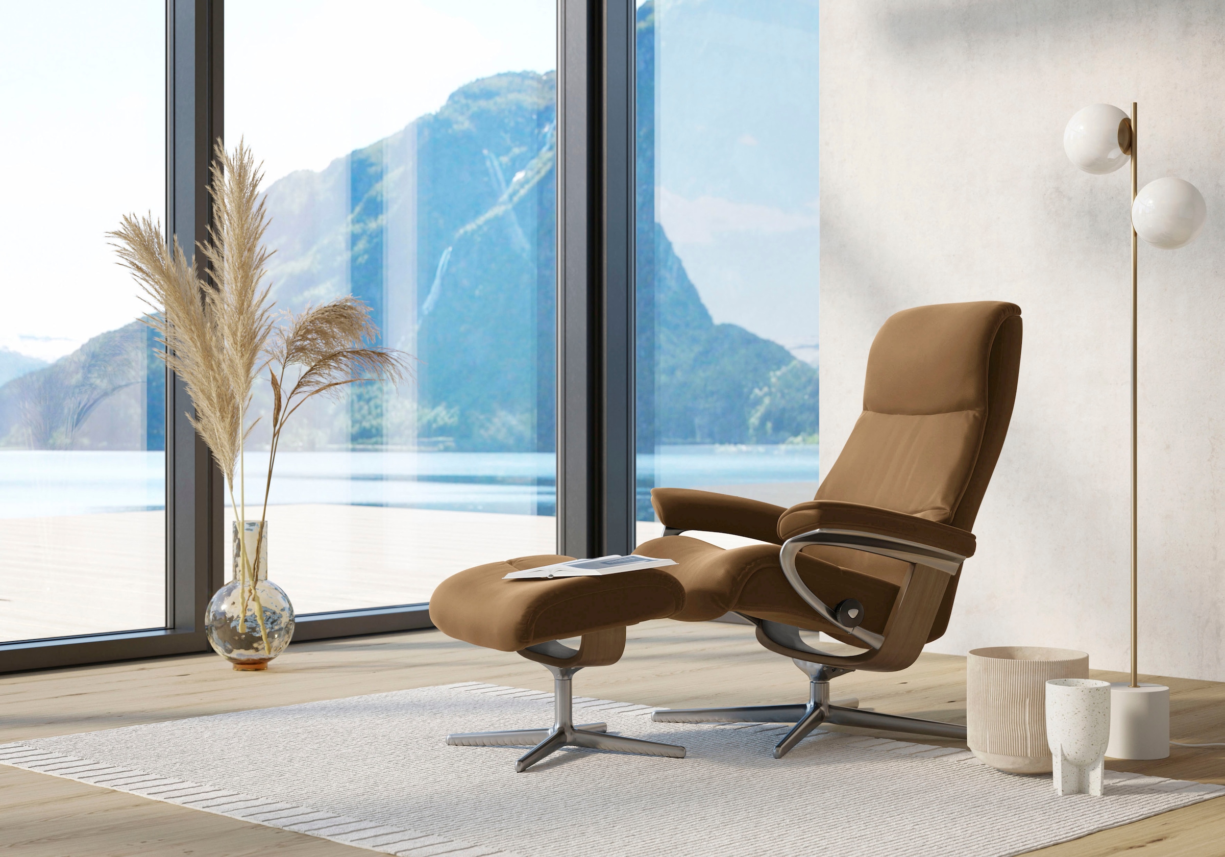 Stressless "View" mit Cross Base, Größe S, M & L, Holzakzent Eiche günstig online kaufen