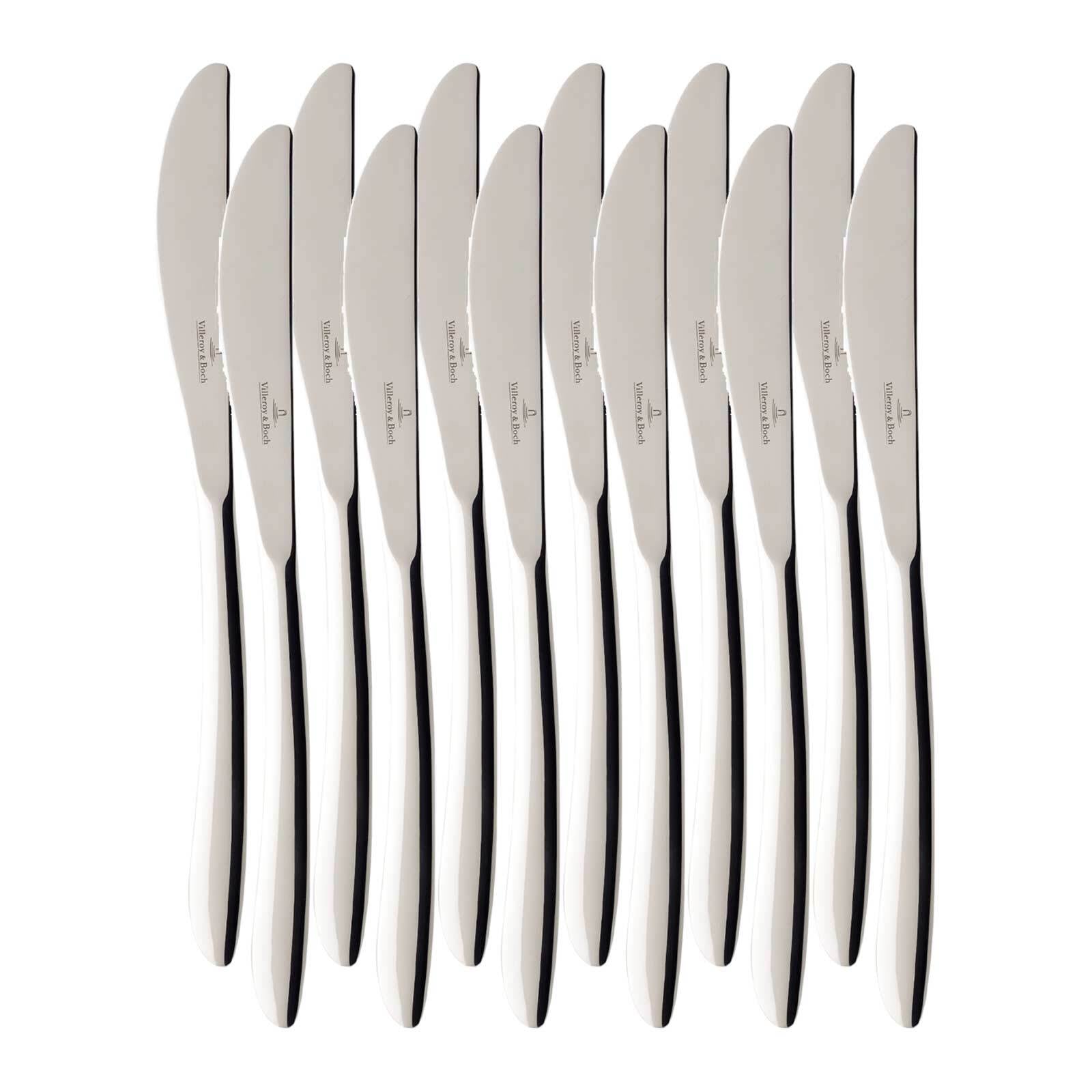 Villeroy & Boch Tafelmesser »Tafelmesser SoftWave 23,7 cm 12er Set silber« günstig online kaufen