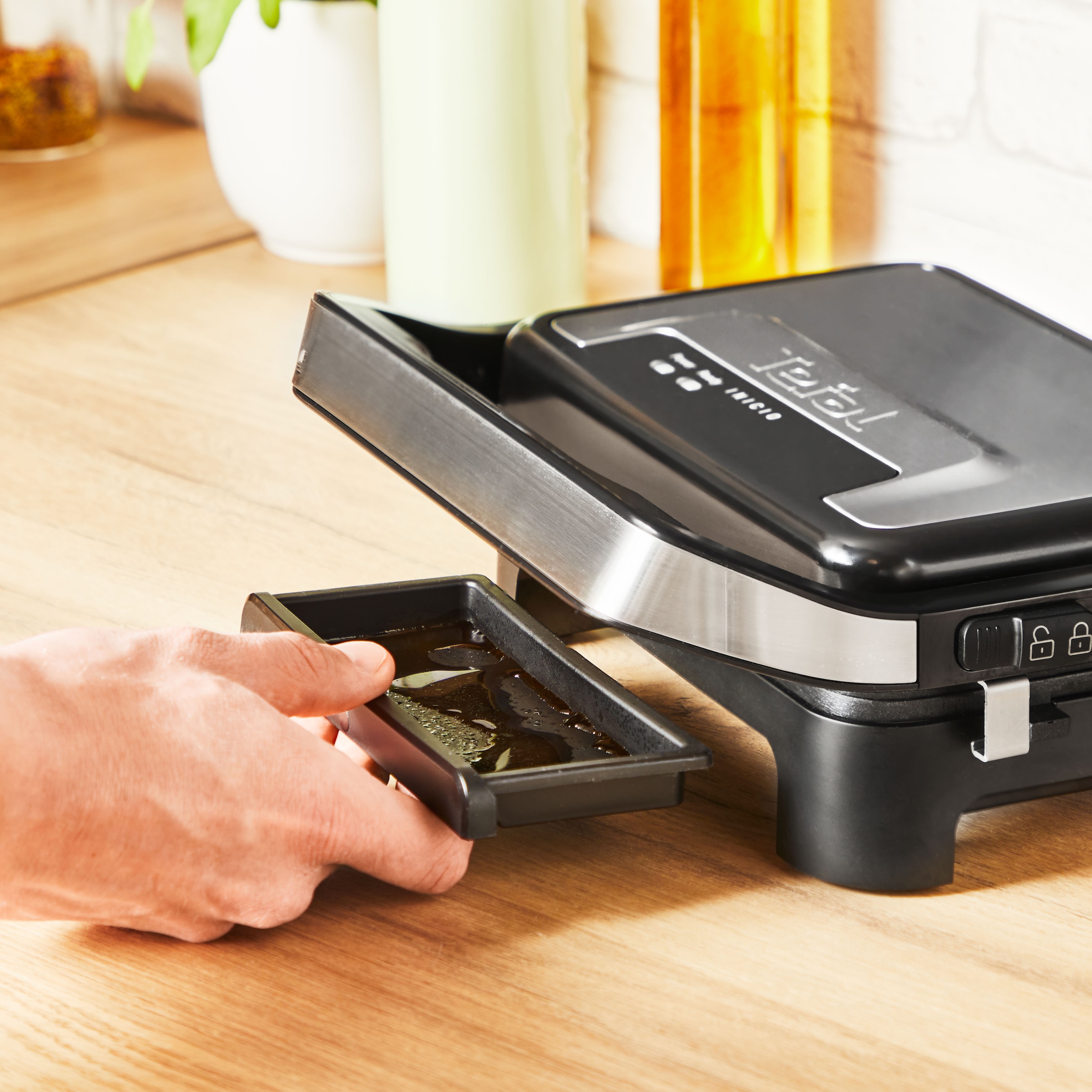 Tefal Kontaktgrill »GC270D Inicio Compact«, 1000 W, besonders kompakt, 2-in-1 Panini/Grill, Edelstahlgehäuse