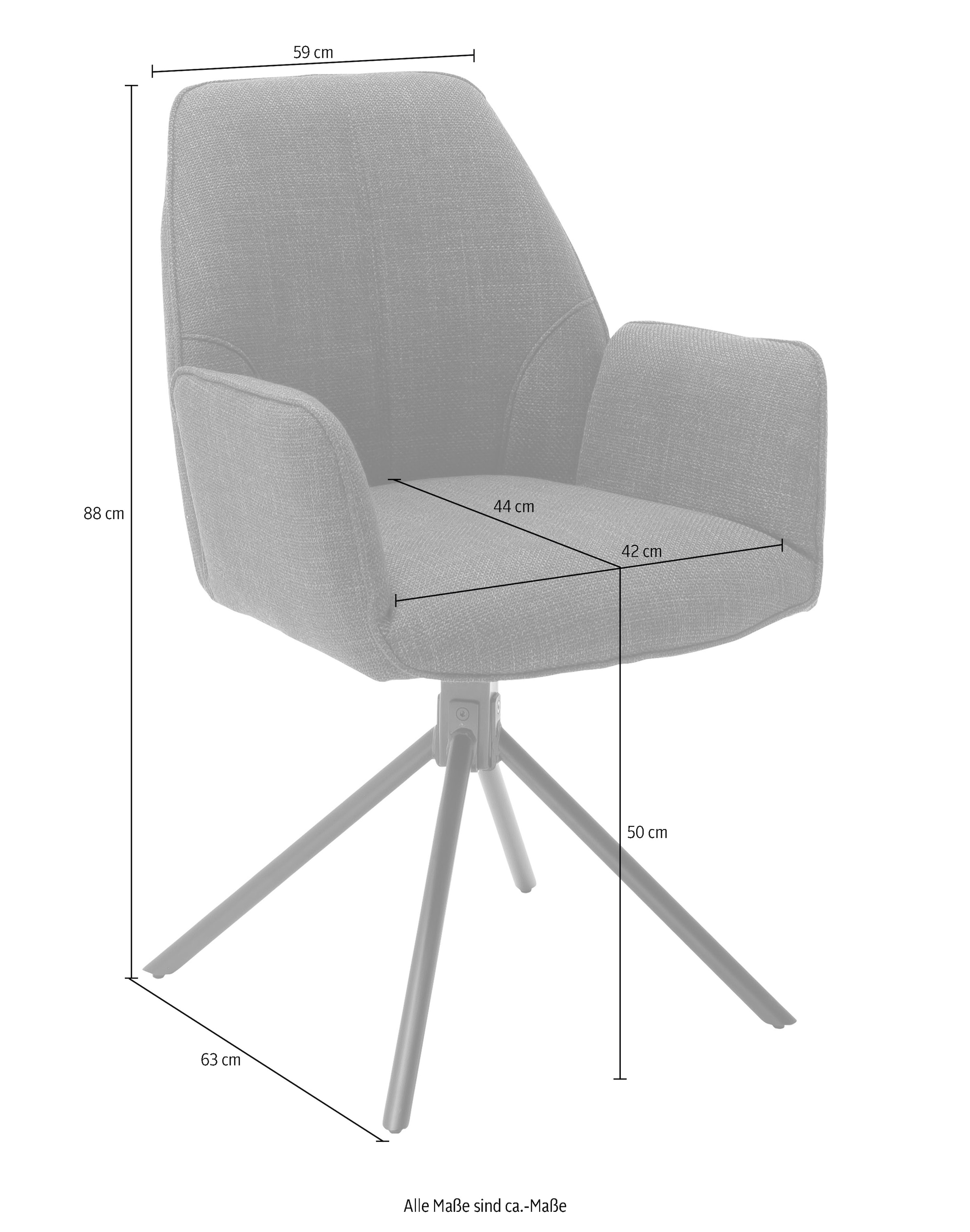 MCA furniture 4-Fußstuhl »Pemba«, (Set), 2 St., 2er-Set, 180°drehabr mit Nivellierung, Stuhl belastbar bis 120 kg