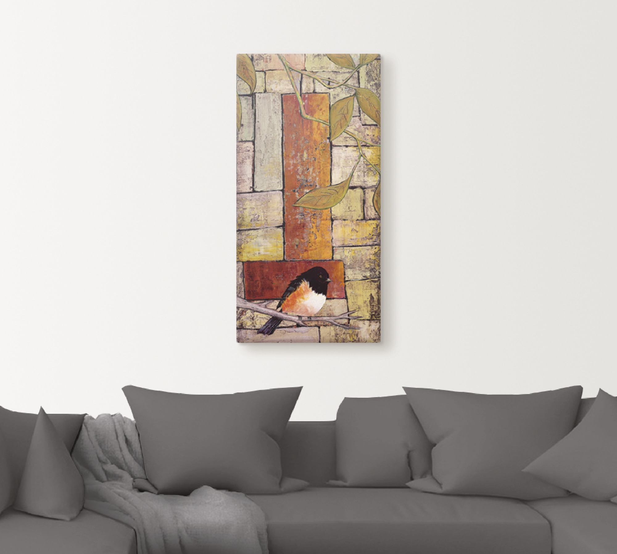 Artland Wandbild »Vogel auf einem Ast I«, Vögel, (1 St.), als Leinwandbild in verschied. Größen