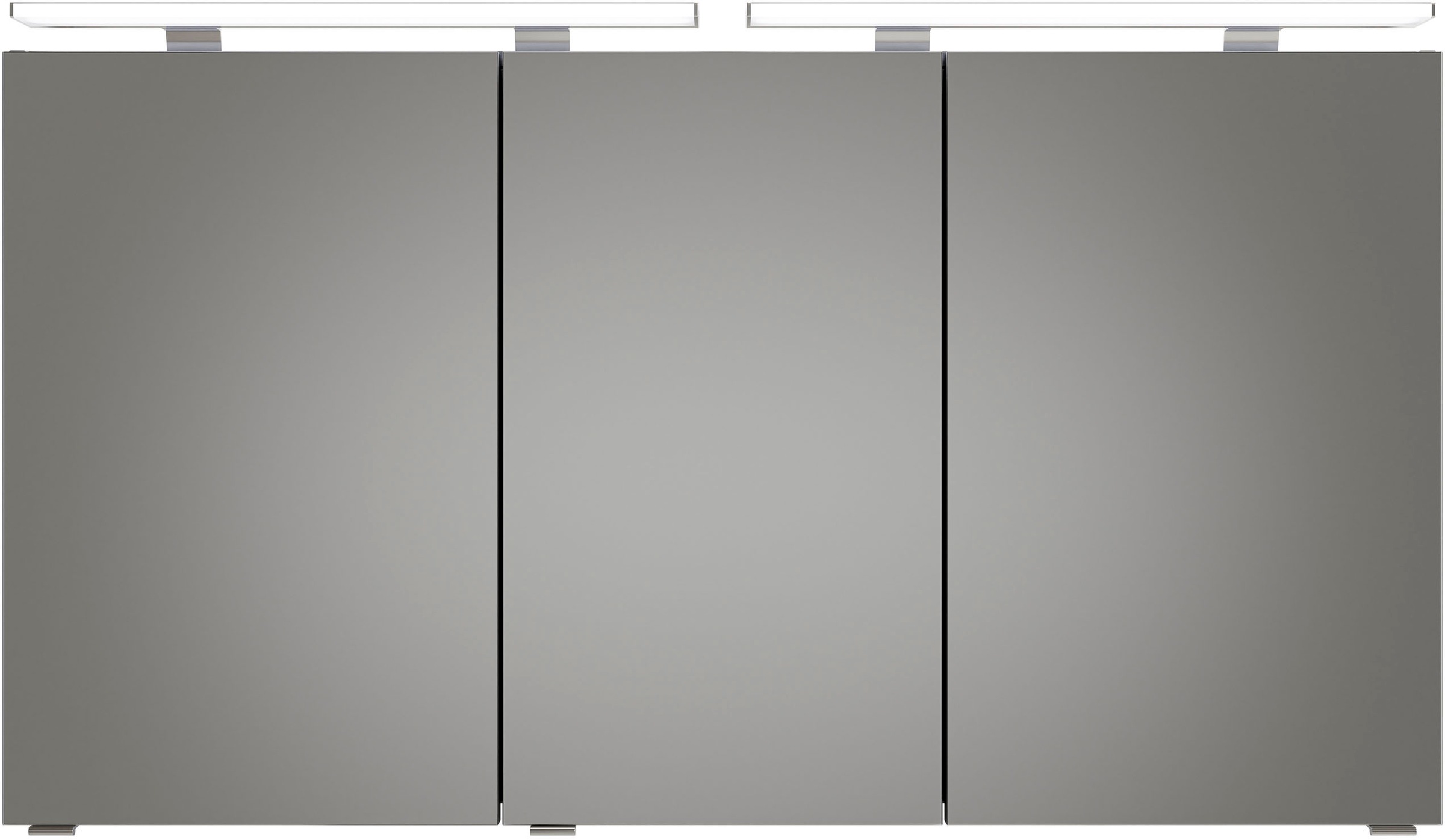 Saphir Badmöbel-Set »Serie 6025 2-teilig Mineralmarmor-Waschtisch mit LED-Spiegelschrank«, (2 St.), Waschplatz 132cm breit, 4 Schubladen, 2 Spiegel-Türen, inkl Türdämpfer