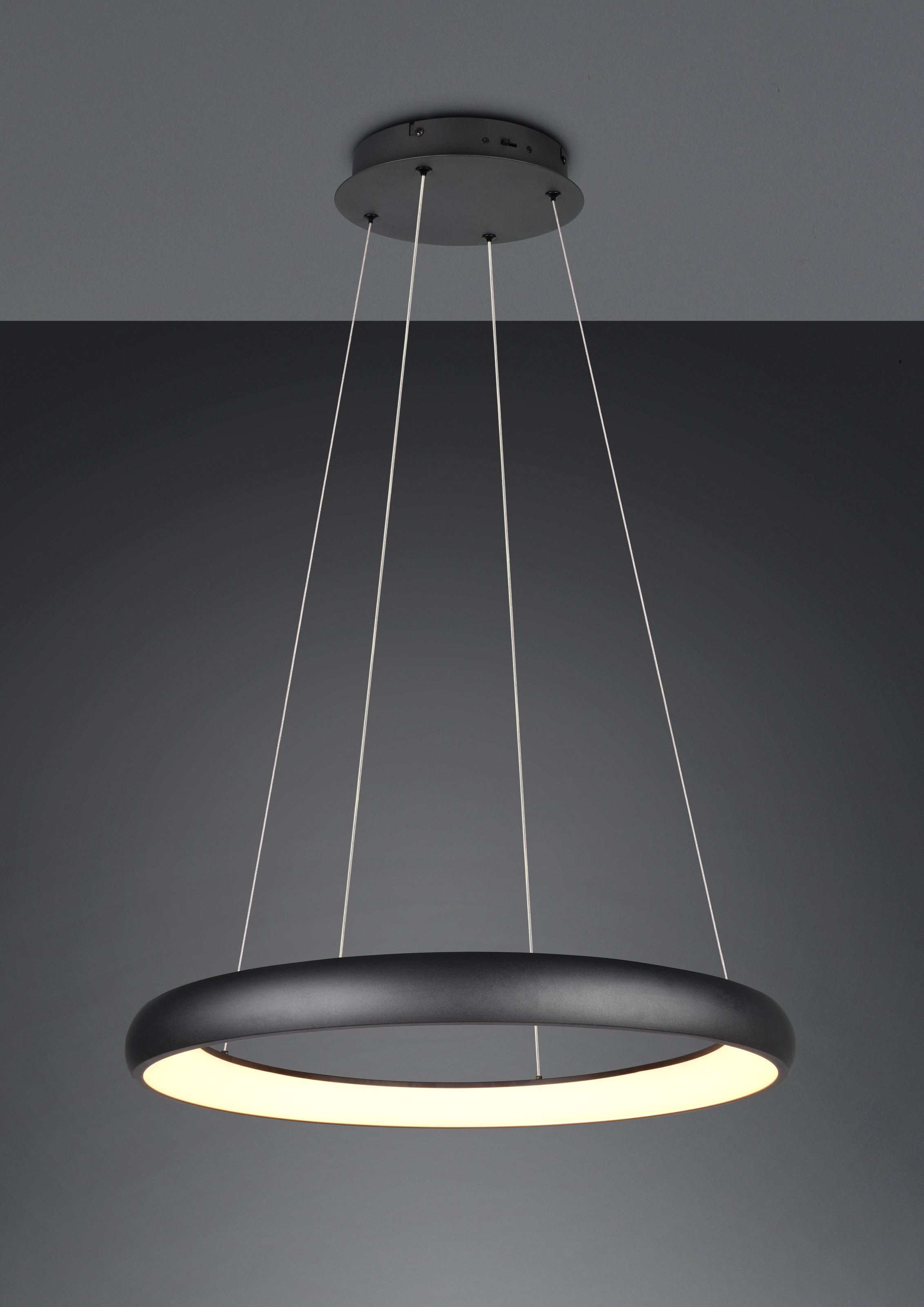 TRIO Leuchten LED Pendelleuchte »CARDONA, LED Ring Hängeleuchte, 6900 Lumen 59W, Lichtfarbe einstellbar«, 1 flammig, Leuchtmittel LED-Board | LED fest integriert, 2300/3000/4000K warmweiß bis kaltweiß, 3 Stufen dimmbar Höhe 150cm Ø75