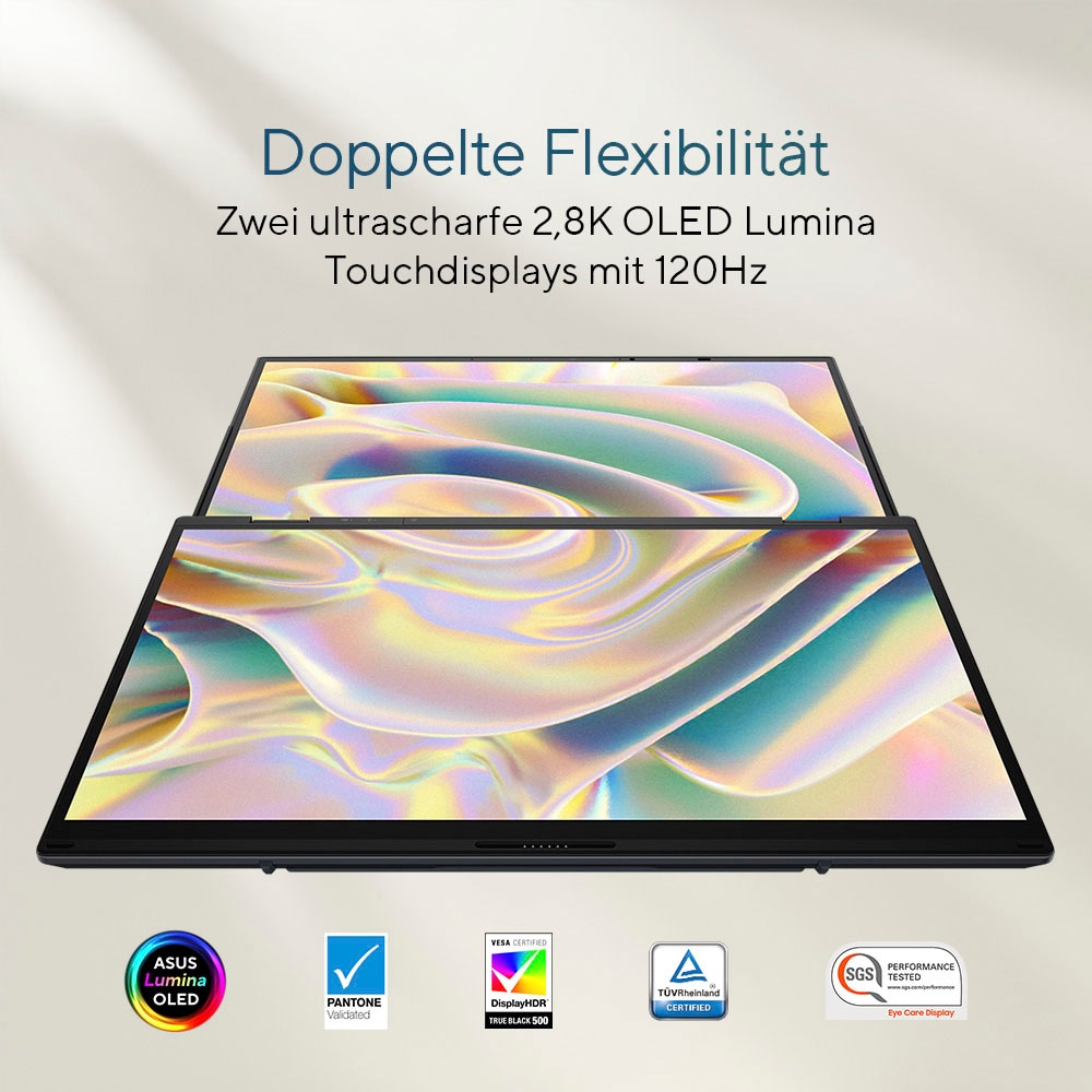 Asus Notebook »Zenbook Duo OLED UX8406MA-QL308X«, 35,6 cm, / 14 Zoll, Intel, Core Ultra 7, 1000 GB SSD