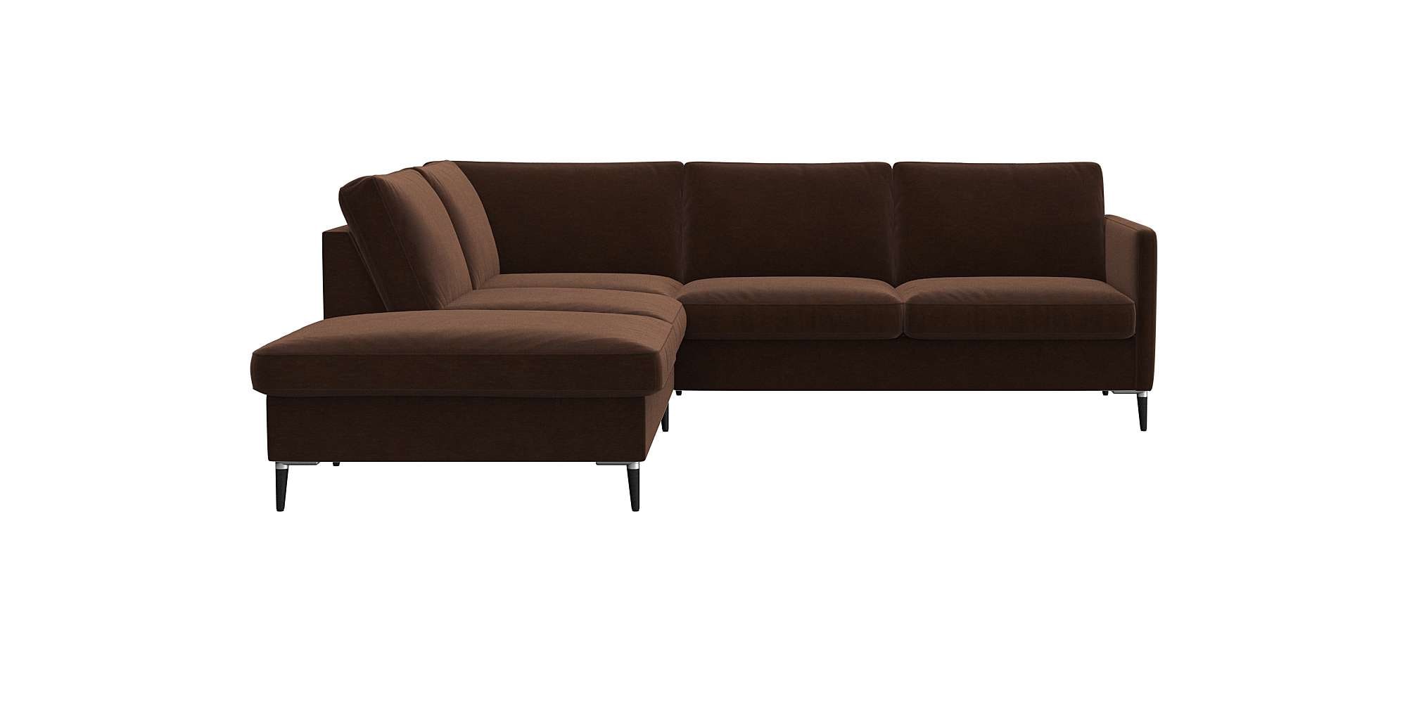 FLEXLUX Ecksofa »Fiore, L-Form«, schmale Armlehnen, Füße Alu/schwarz, B/T 2 günstig online kaufen