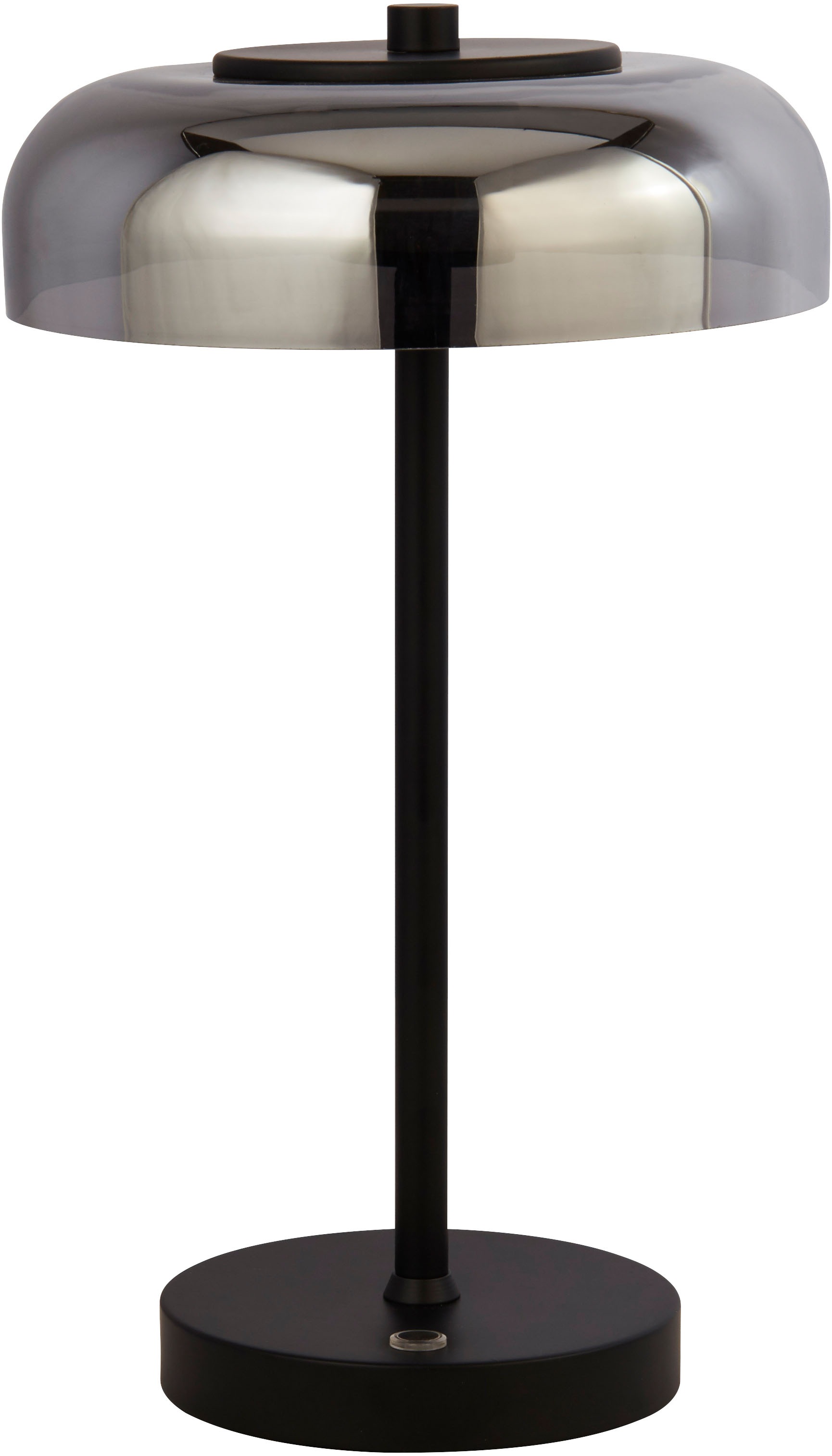Searchlight Tischleuchte »Frisbee Table Lamp - Black Metal & Smoked Glass« LED-Modul 1 Stk. Warmweiß