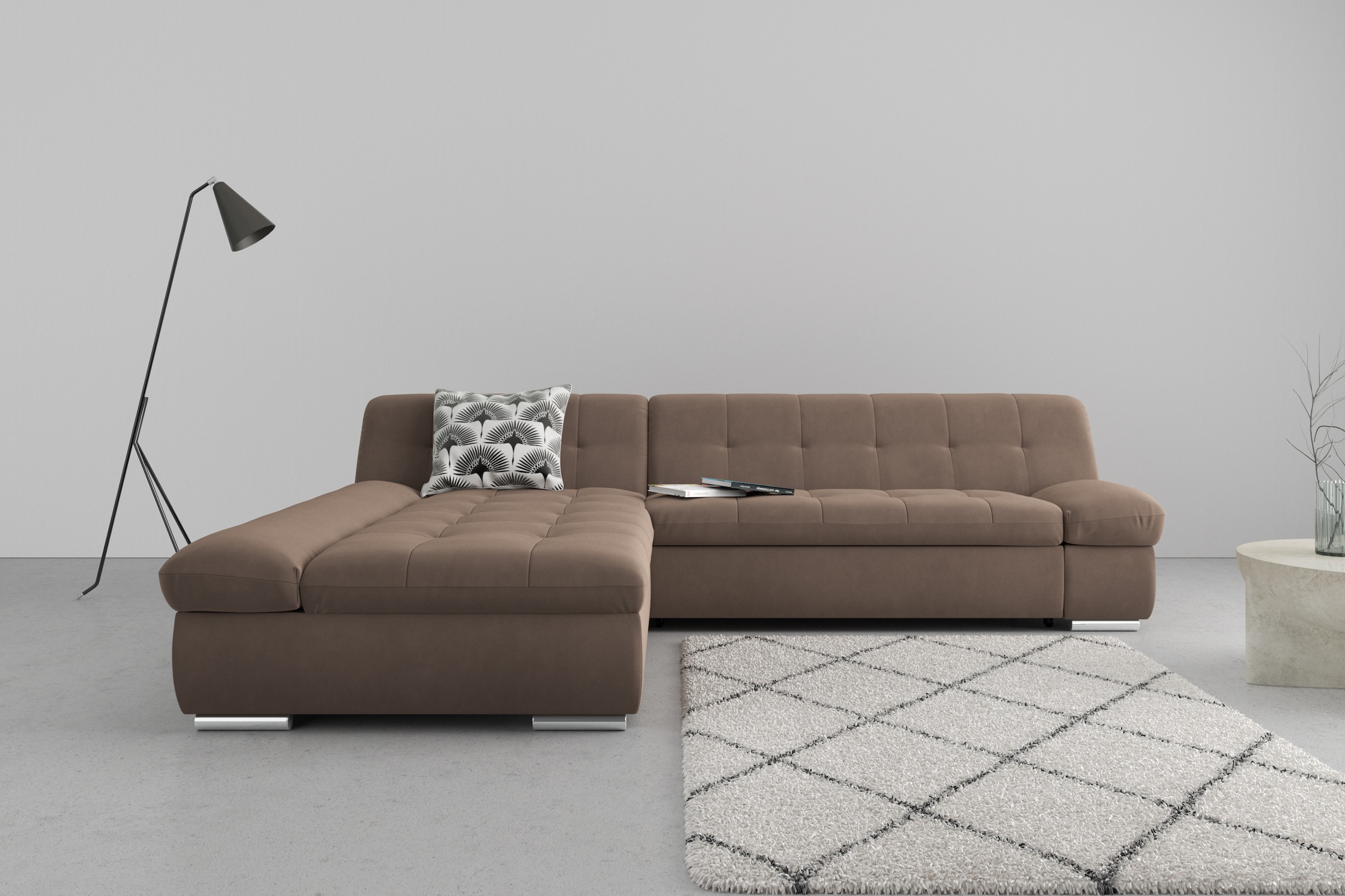 DOMO collection Ecksofa "Mona L-Form", wahlweise mit Bettfunktion günstig online kaufen