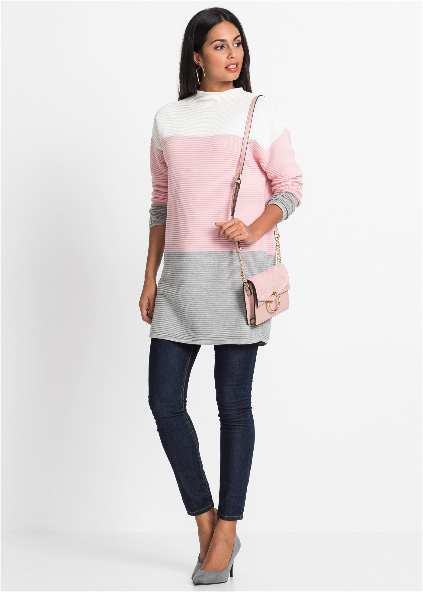 bonprix Longpullover »Gestreifter Long-Pullover« Gestreifter Long-Pullover