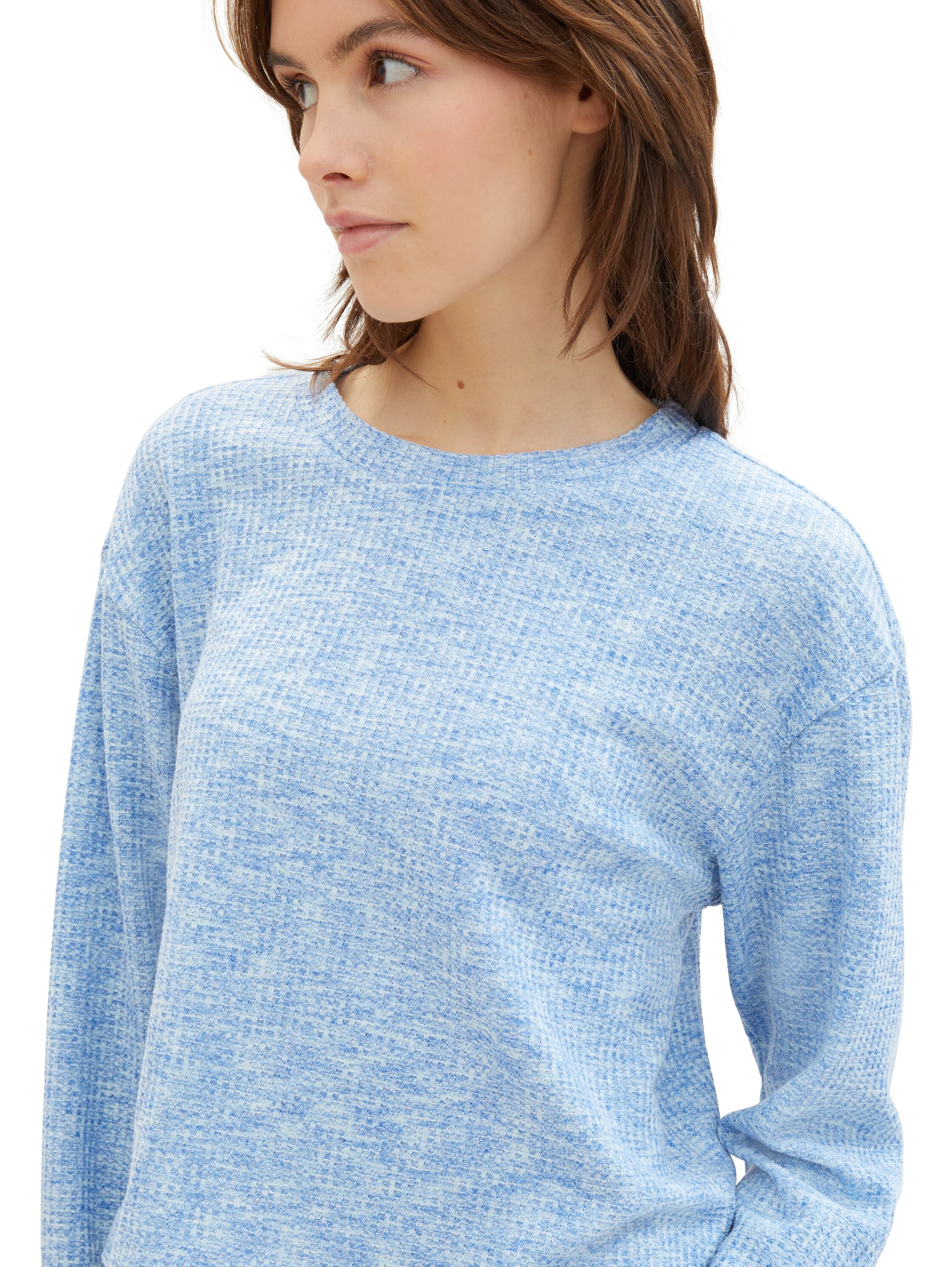 TOM TAILOR Denim Rundhalsshirt, mit langen Ärmeln und Viskose